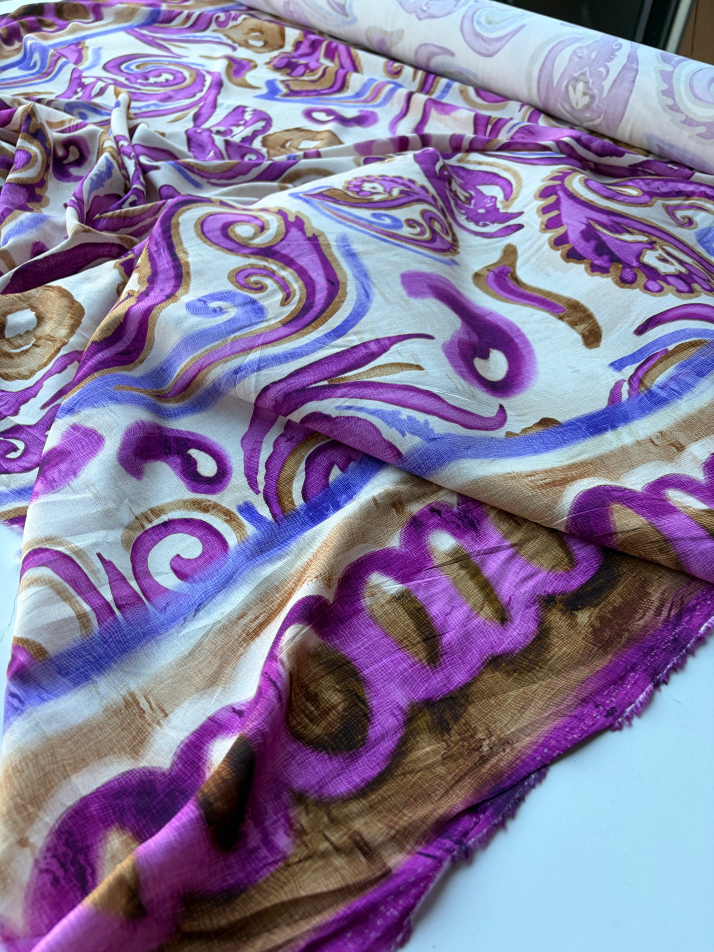 MOLKO 022 double border viscose satin print