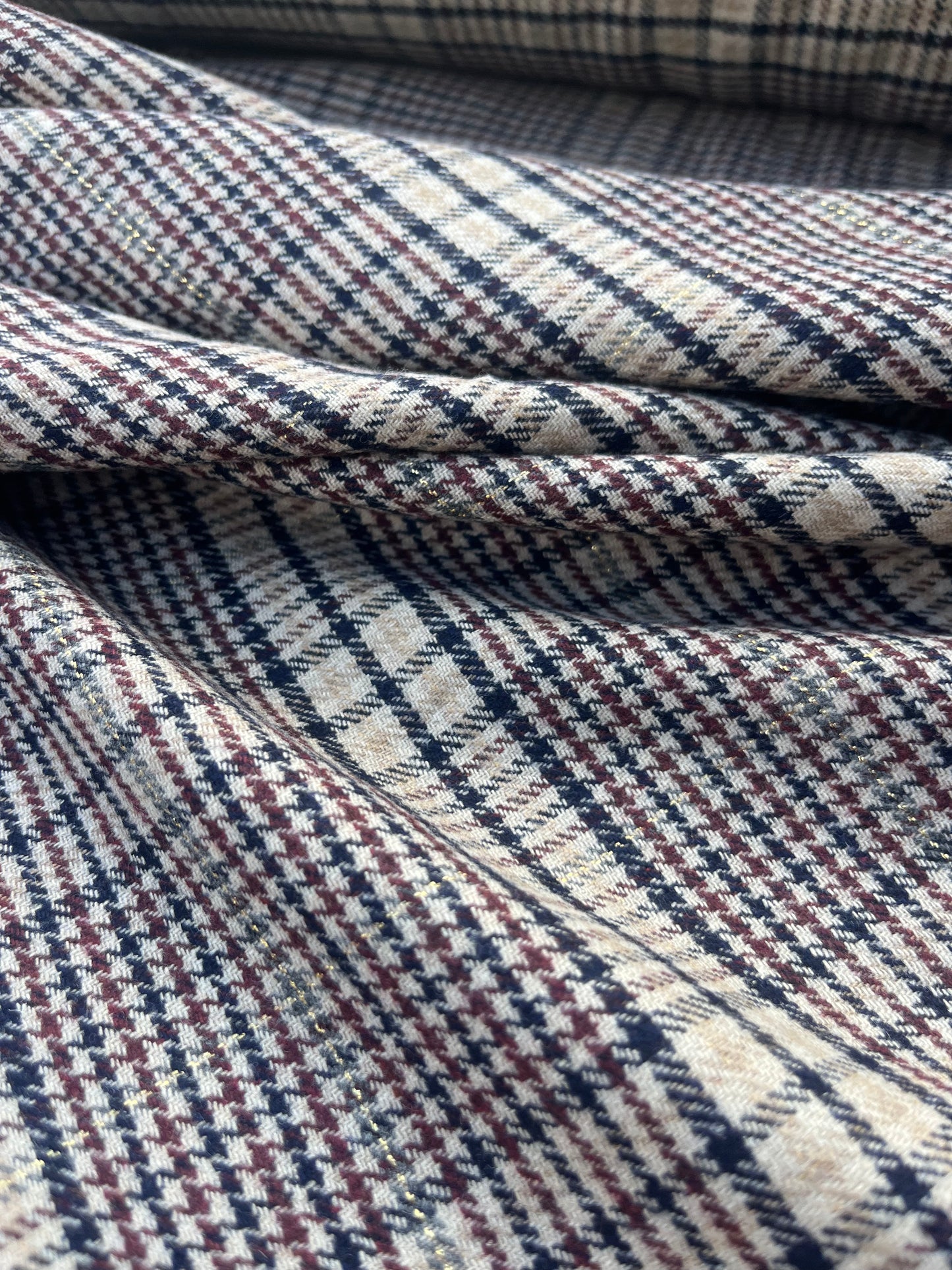 ROSARIO 043 Wool check with lurex accent