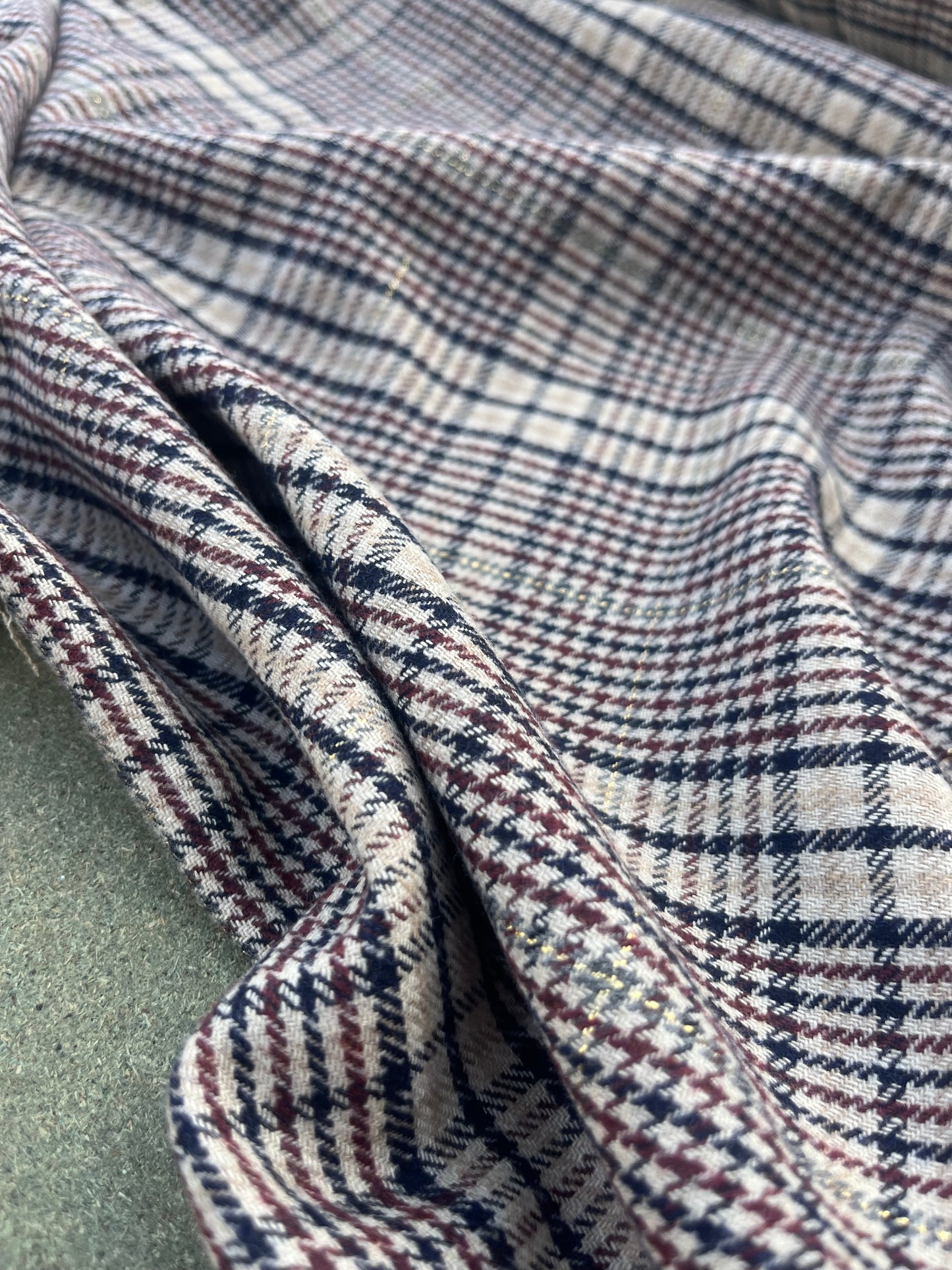 ROSARIO 043 Wool check with lurex accent