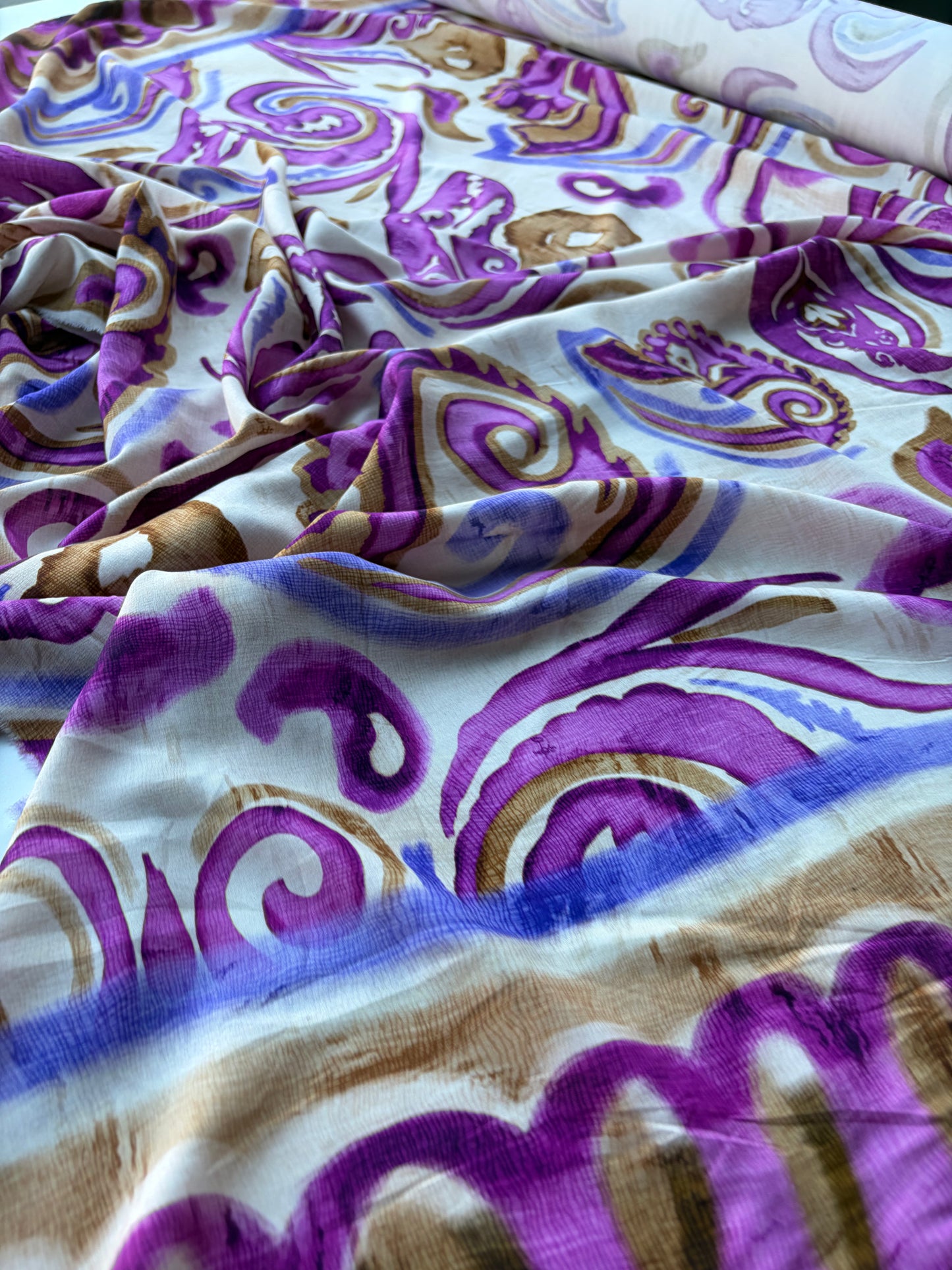 MOLKO 022 double border viscose satin print