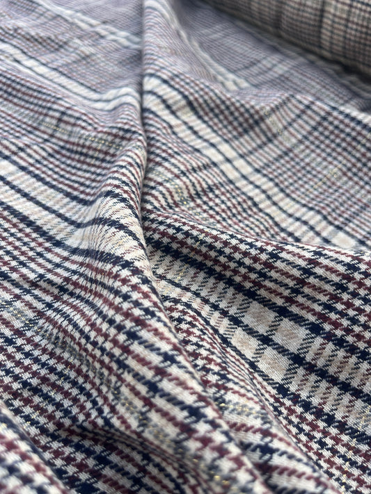 ROSARIO 043 Wool check with lurex accent