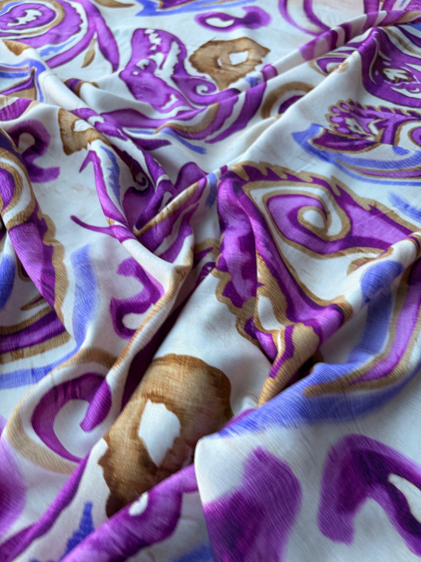 MOLKO 022 double border viscose satin print