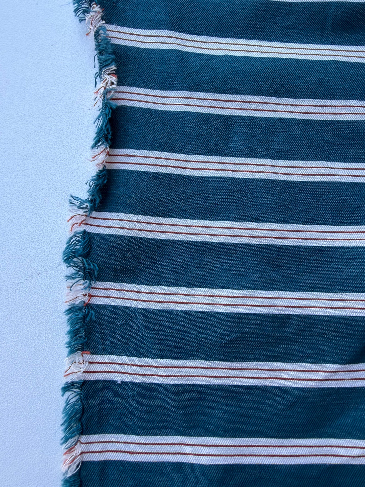 MOLKO 024 petrol coloured viscose woven stripes