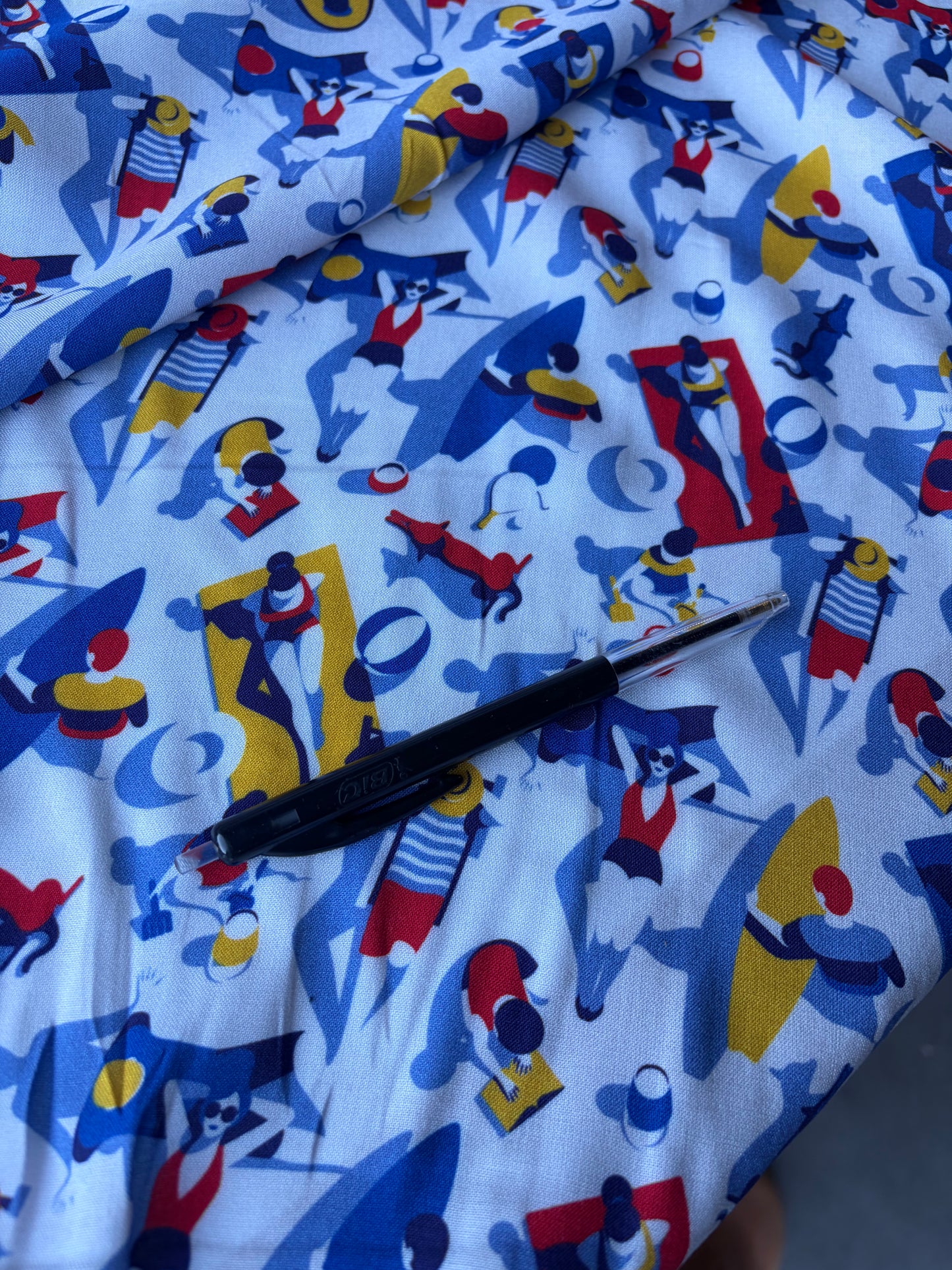 COMO 004 cotton poplin a day at the beach