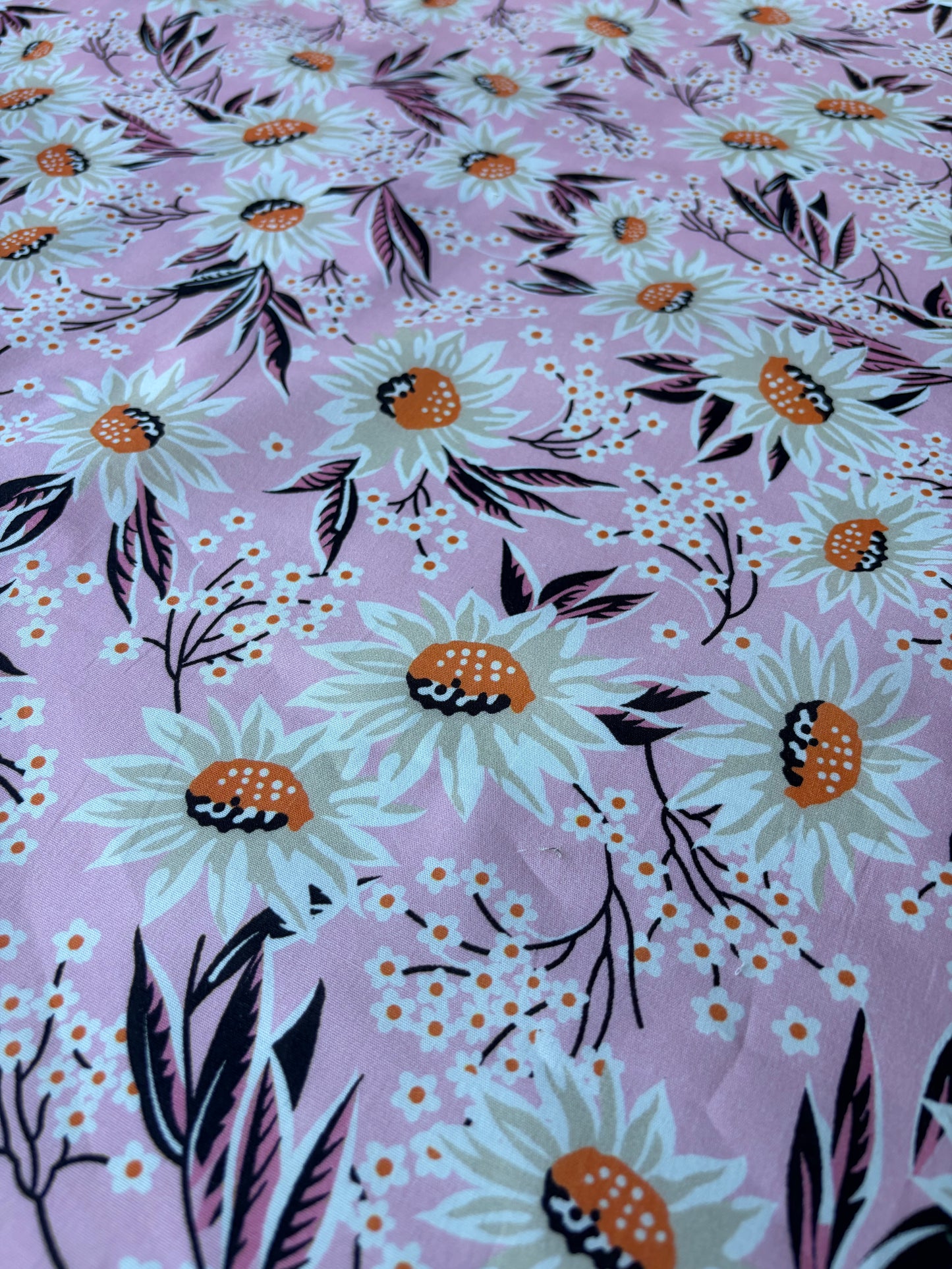 PC COMO 006 cotton poplin stretch pink flowers