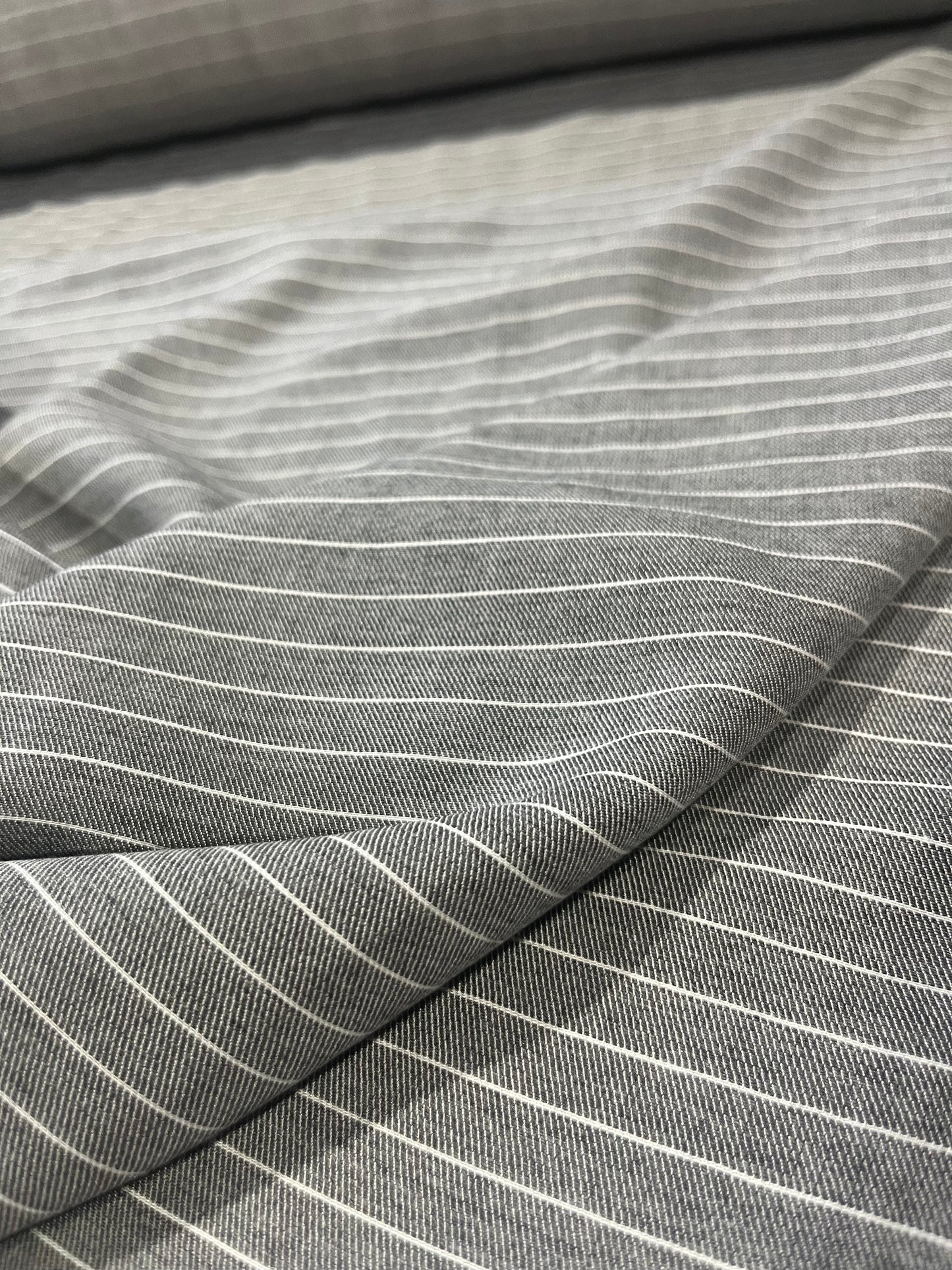 H01 twil cotton stripe grey/ecru