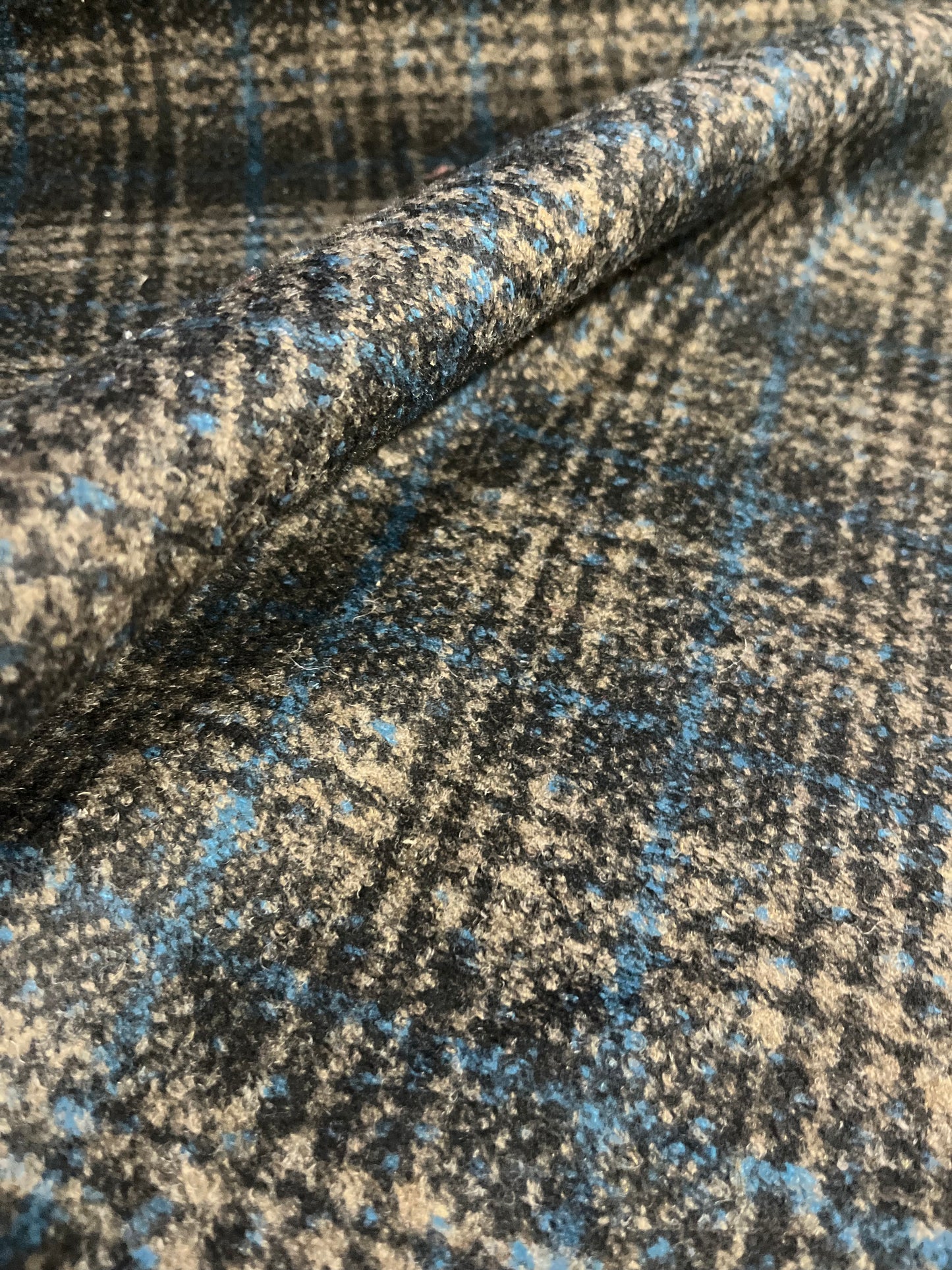 Flip side 135 wool contrecollé grey/taupe check