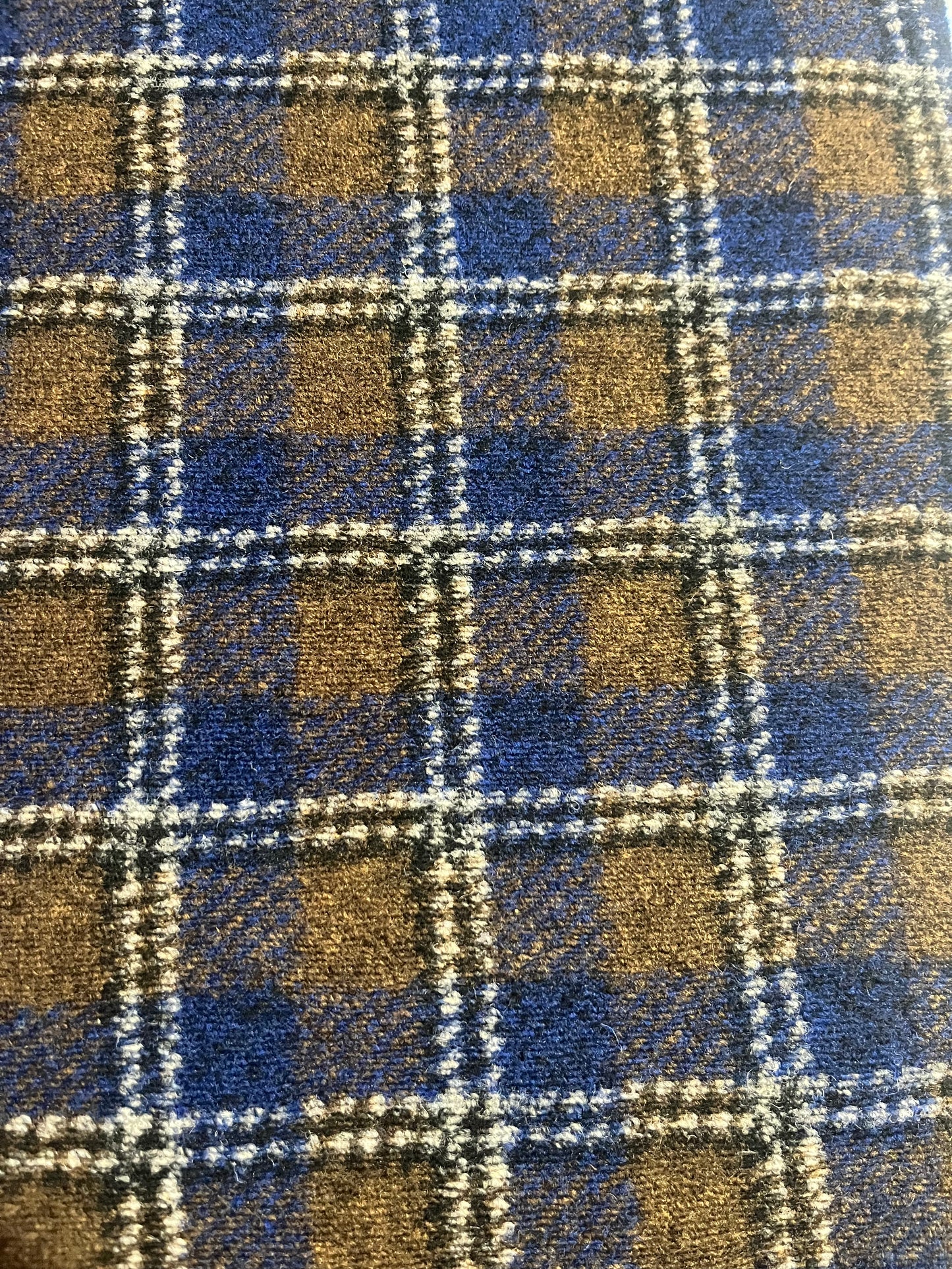 Flip side 150 wool contrecollé navy/brown check