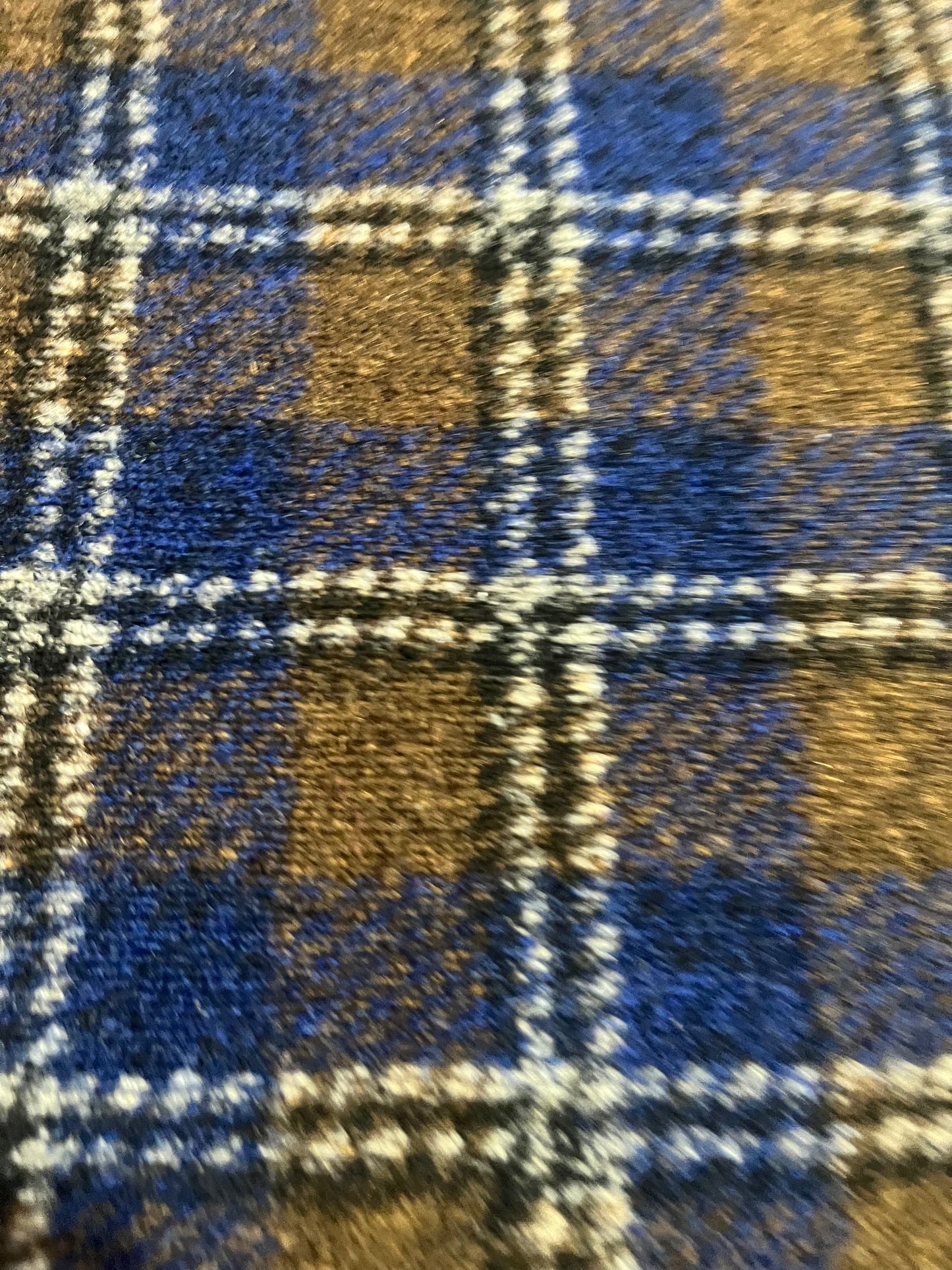 Flip side 150 wool contrecollé navy/brown check