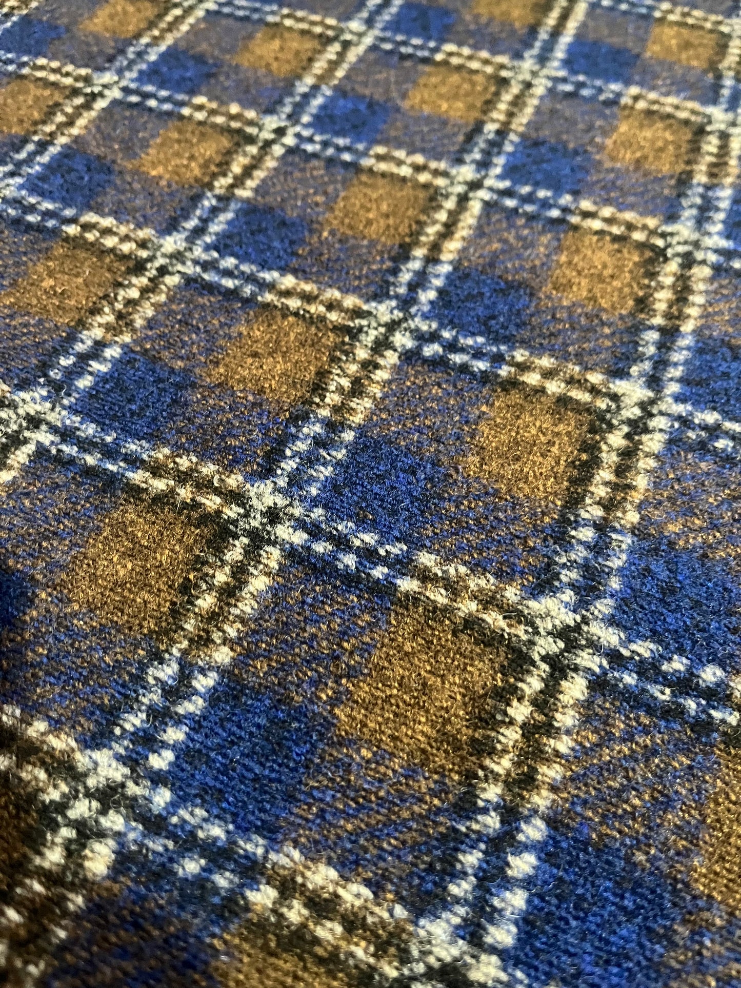 Flip side 150 wool contrecollé navy/brown check