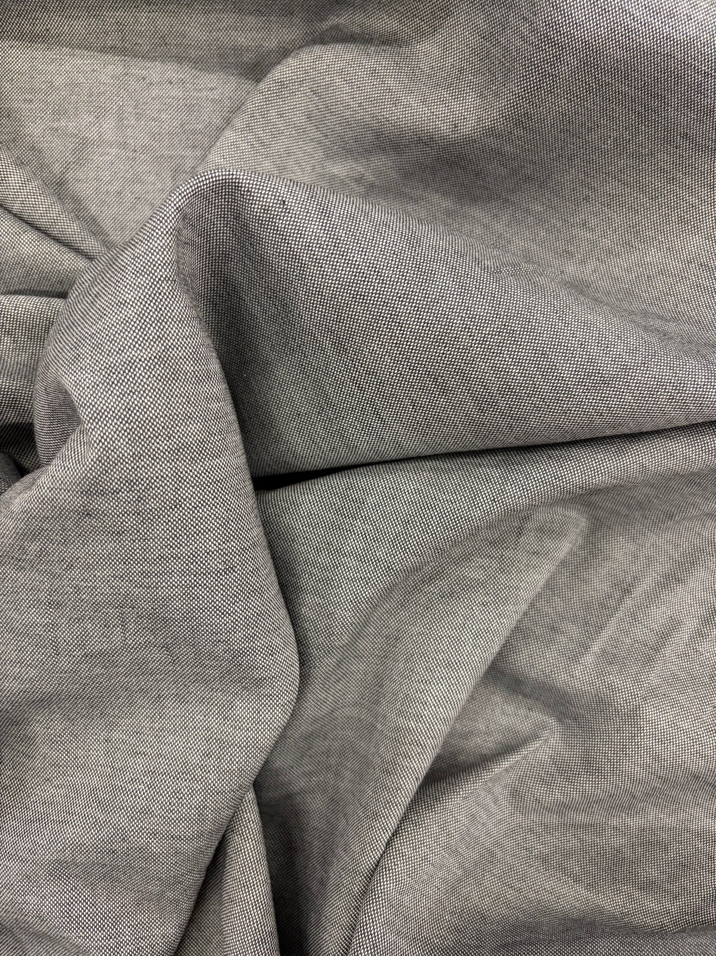 DENIM DISTRICT 015 grey cotton oxford shirting fabric
