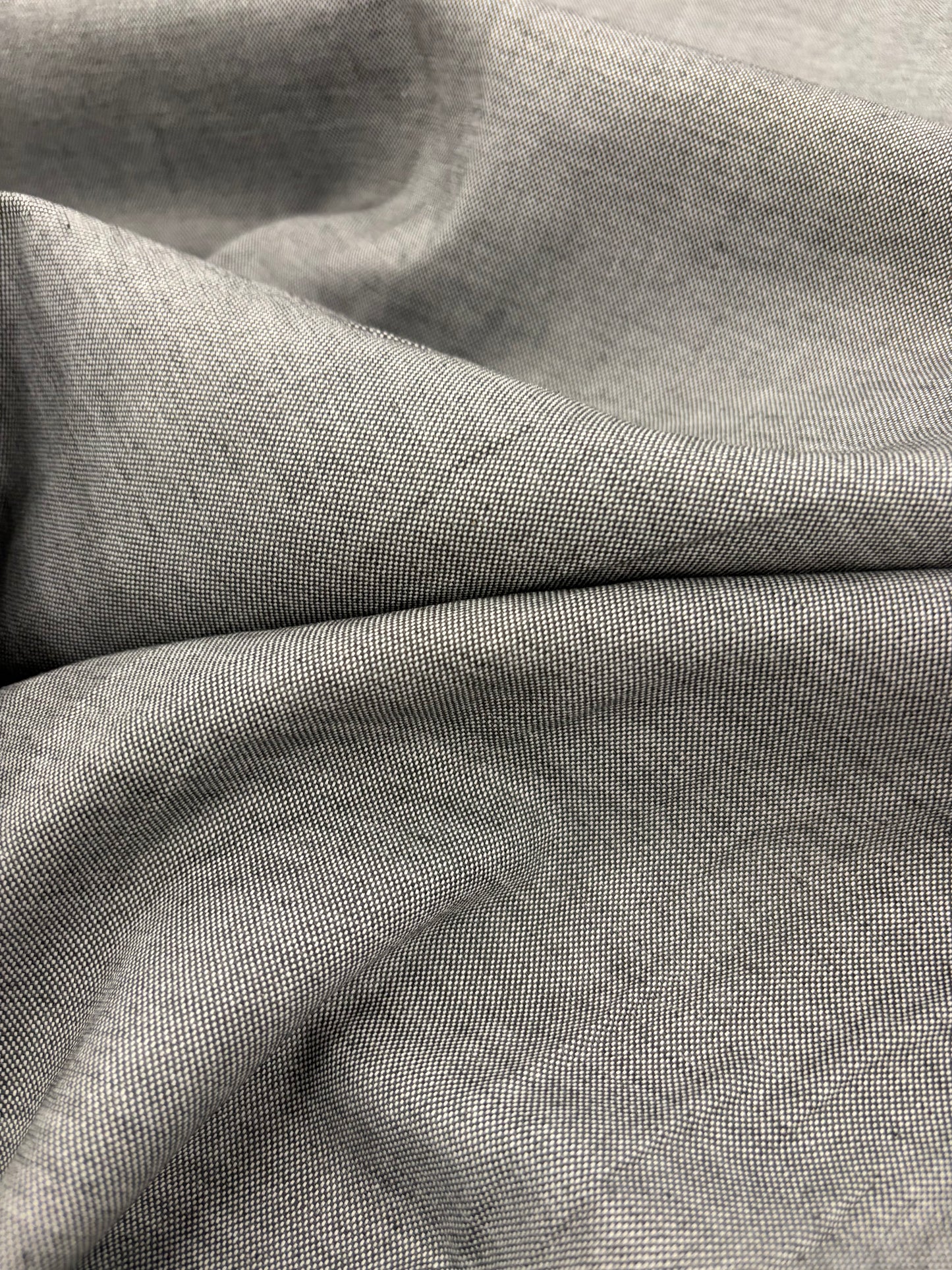 DENIM DISTRICT 015 grey cotton oxford shirting fabric