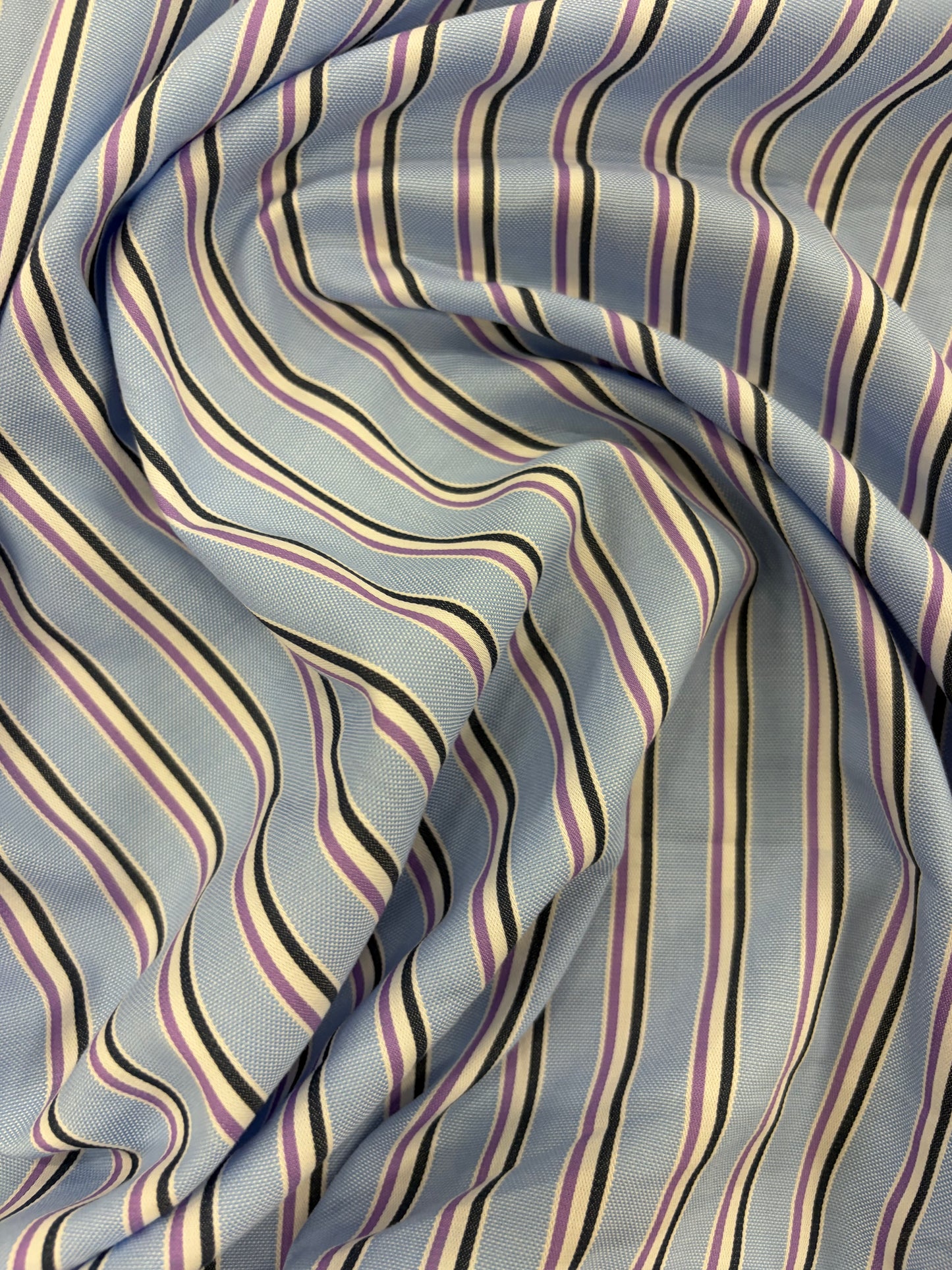 DENIM DISTRICT 016 striped light oxford shirting fabric
