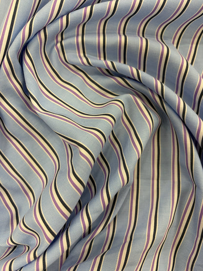 DENIM DISTRICT 016 striped light oxford shirting fabric