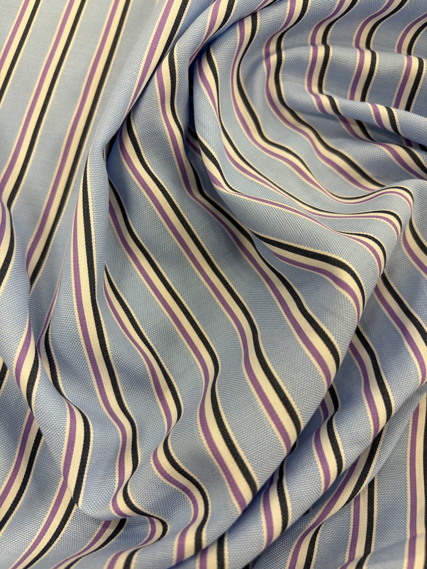 DENIM DISTRICT 016 striped light oxford shirting fabric