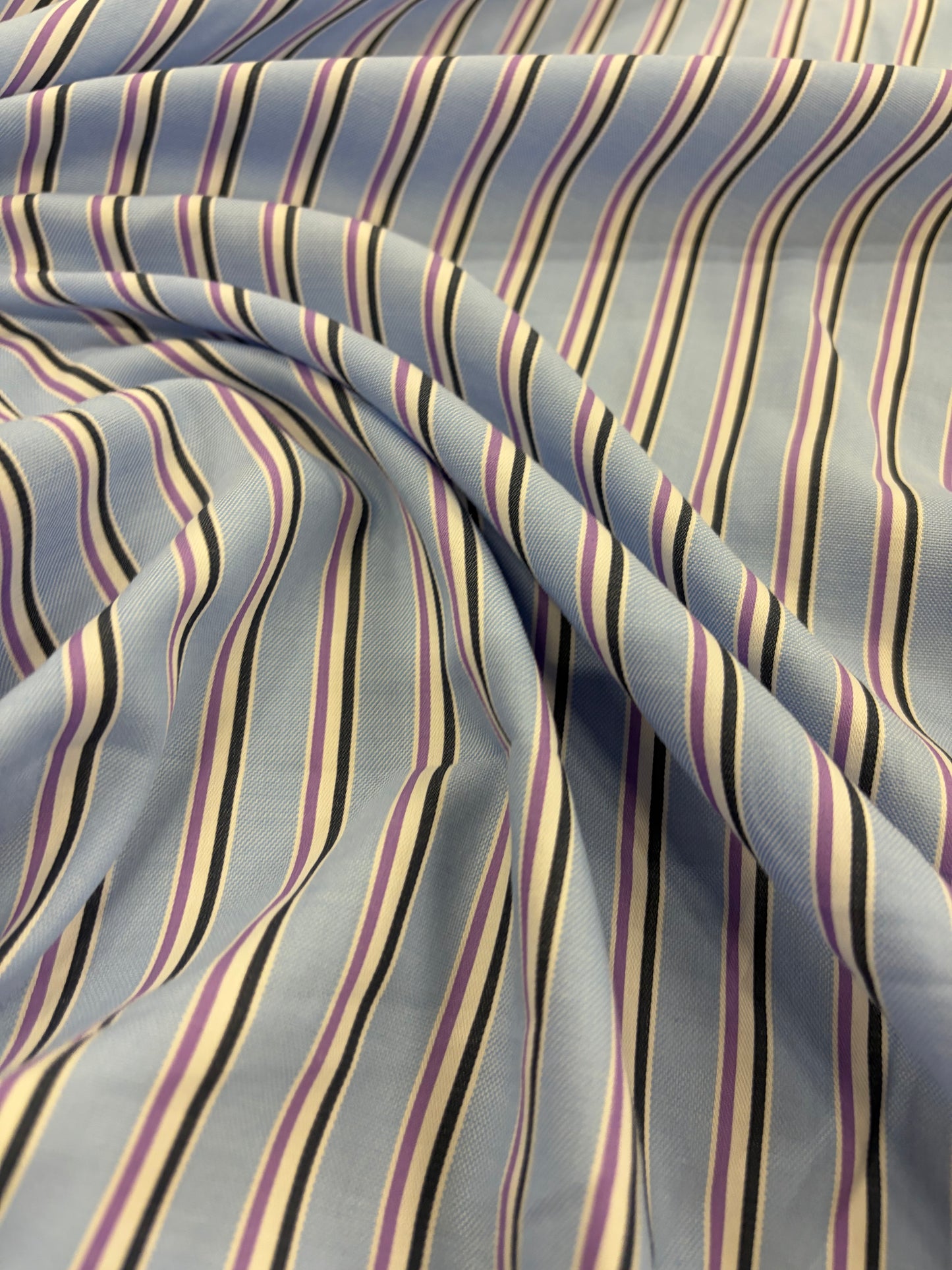 DENIM DISTRICT 016 striped light oxford shirting fabric