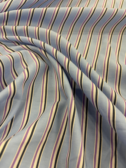 DENIM DISTRICT 016 striped light oxford shirting fabric