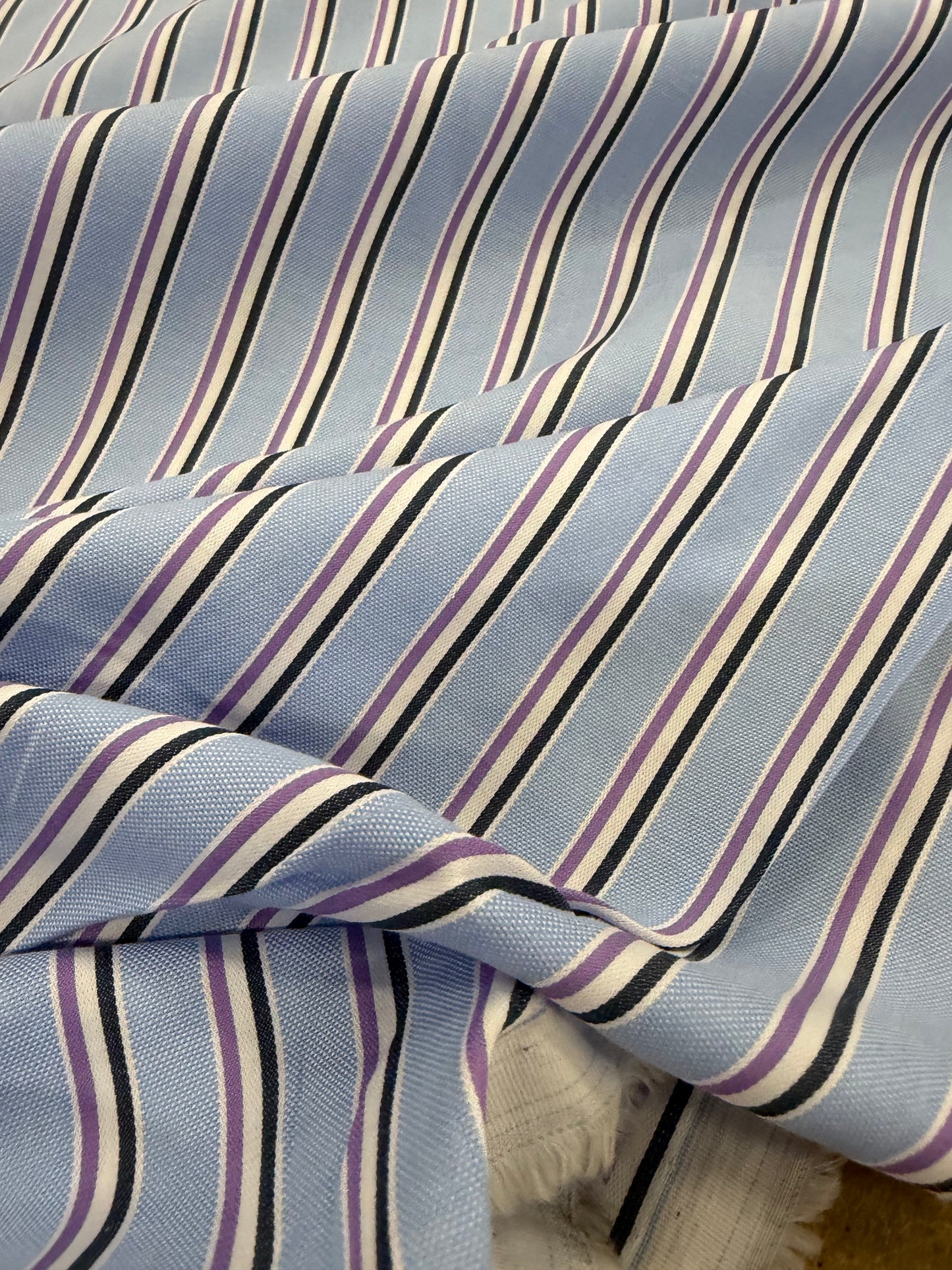 DENIM DISTRICT 016 striped light oxford shirting fabric