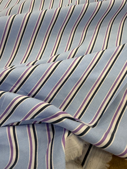 DENIM DISTRICT 016 striped light oxford shirting fabric