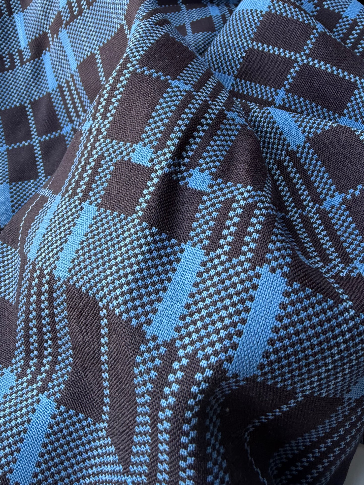 MOE 001 steel blue/black checkered wool