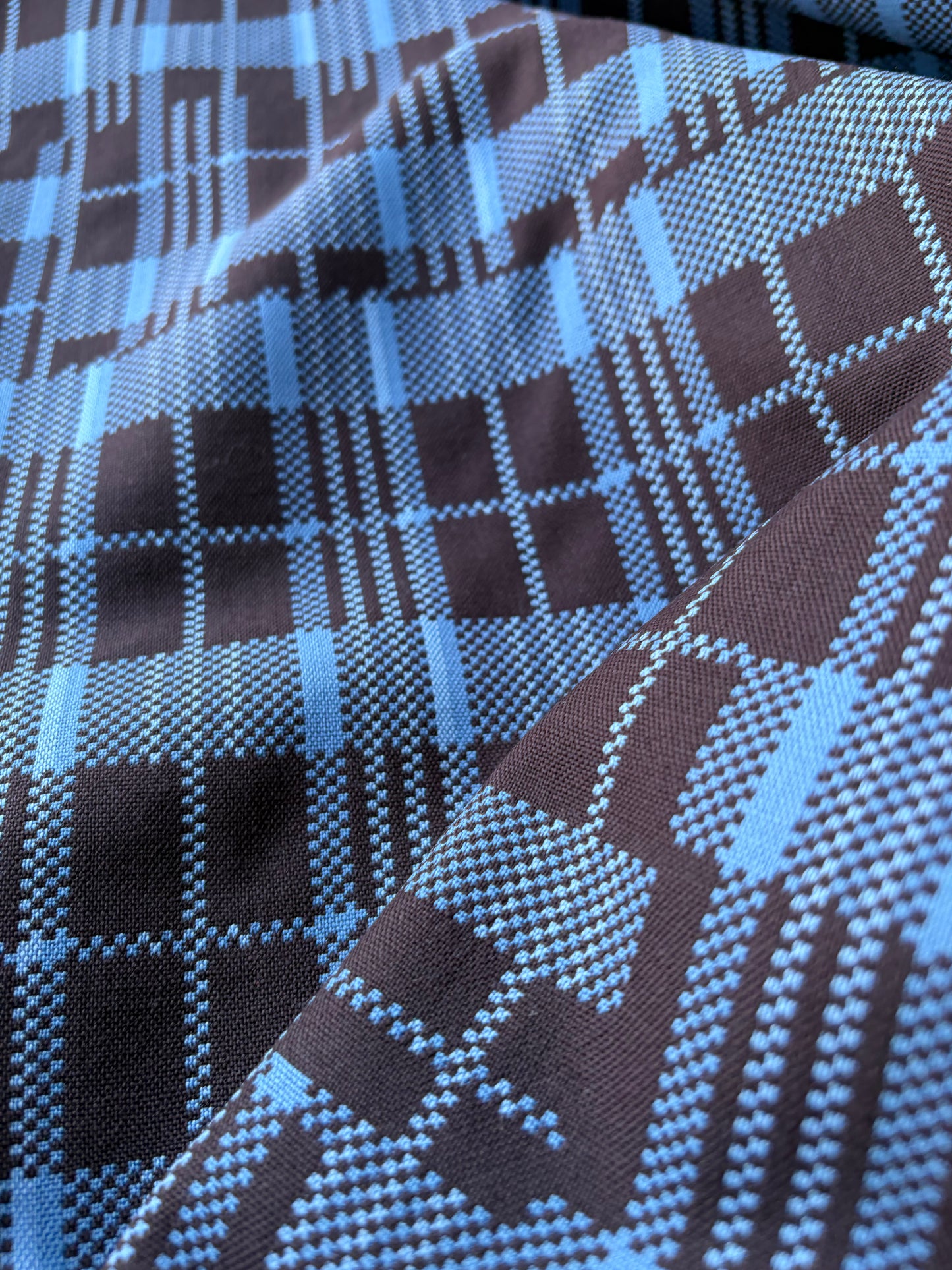 MOE 001 steel blue/black checkered wool