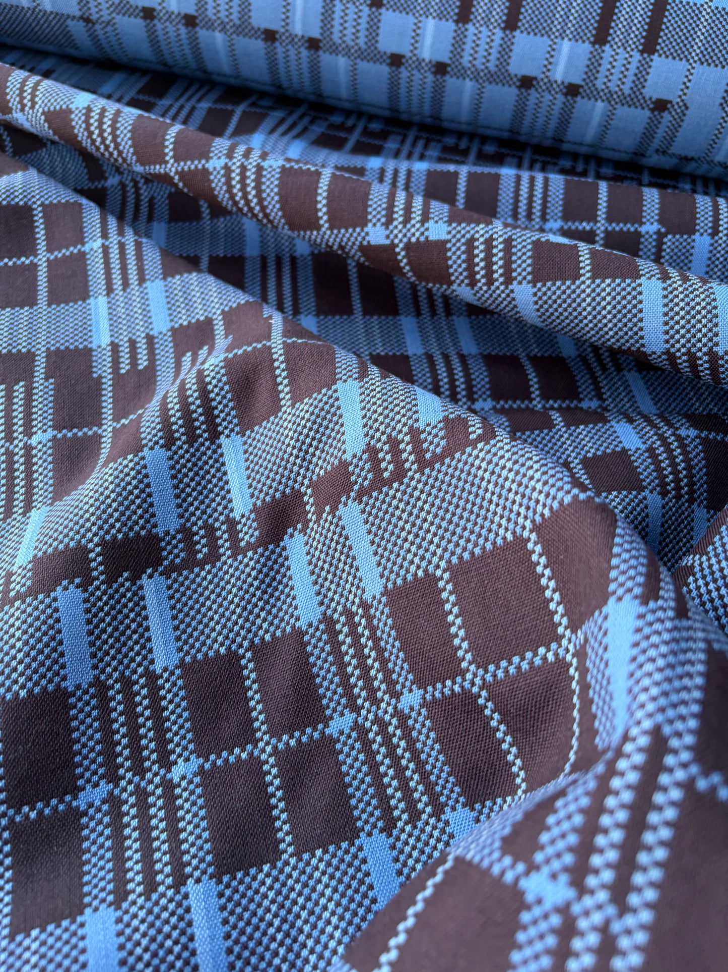 MOE 001 steel blue/black checkered wool