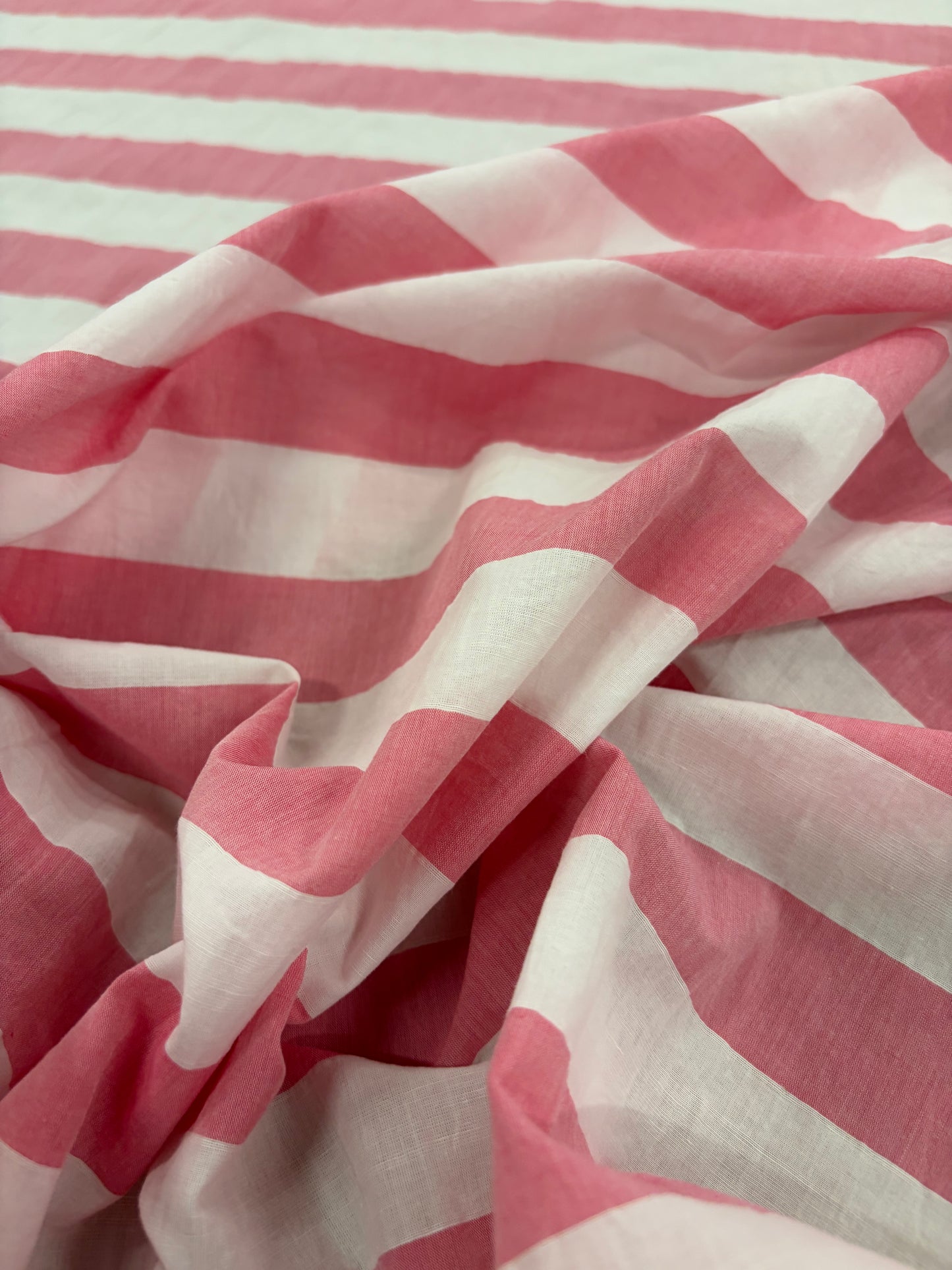 DENIM DISTRICT 020 pink cotton colourwoven shirting stripes
