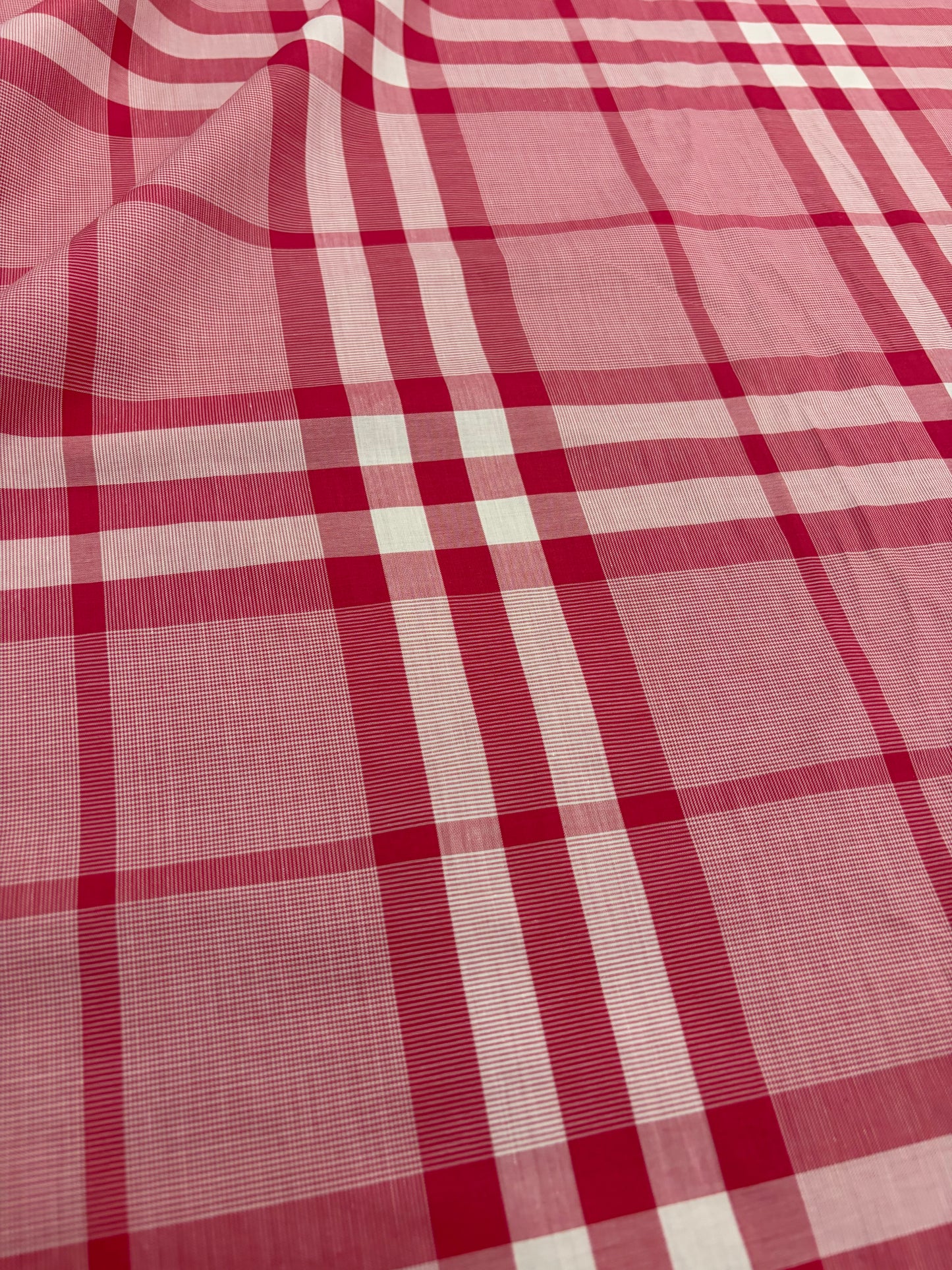 DENIM DISTRICT 021 pink checkered cotton colourwoven shirting fabric