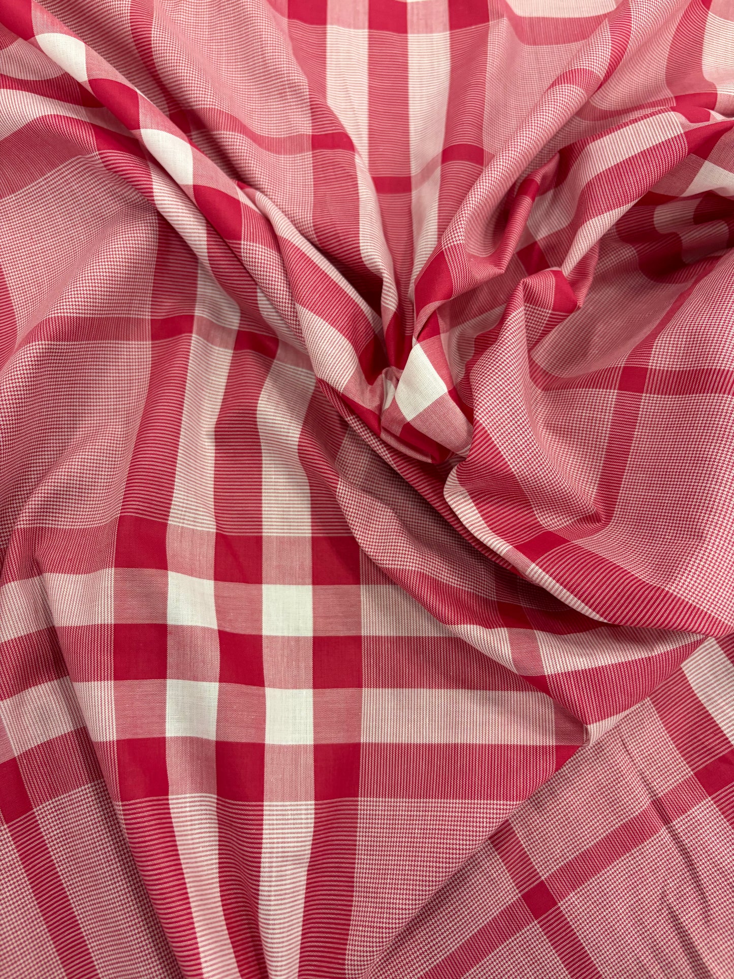 DENIM DISTRICT 021 pink checkered cotton colourwoven shirting fabric