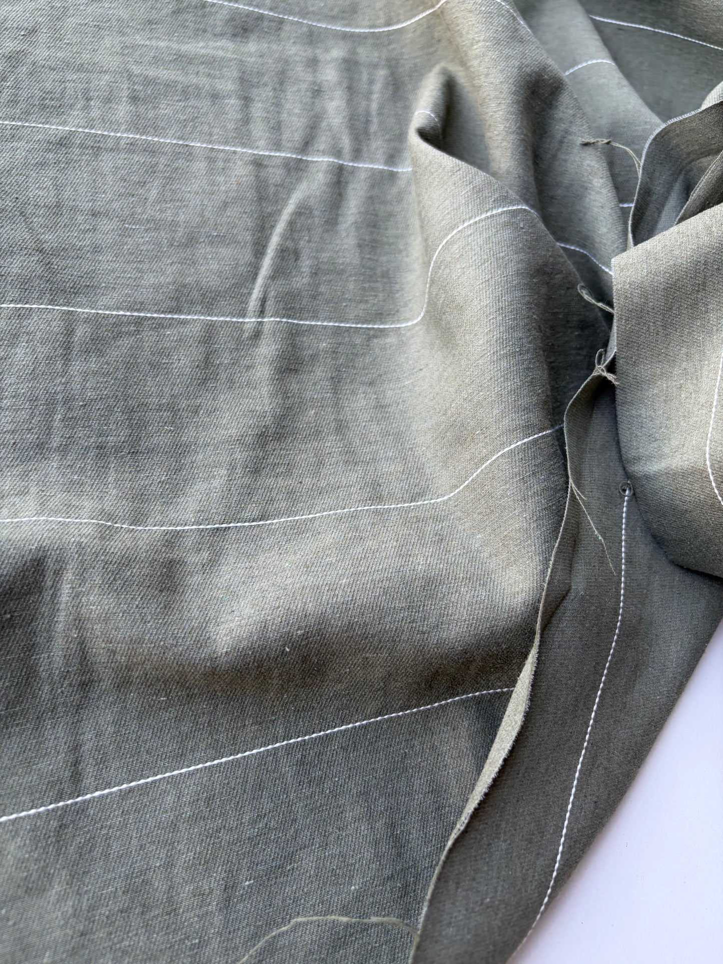 MOE 005 khaky pinstripe midweight cotton