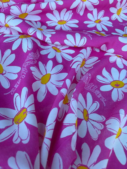 COMO 018 cotton bachette pink marguerites