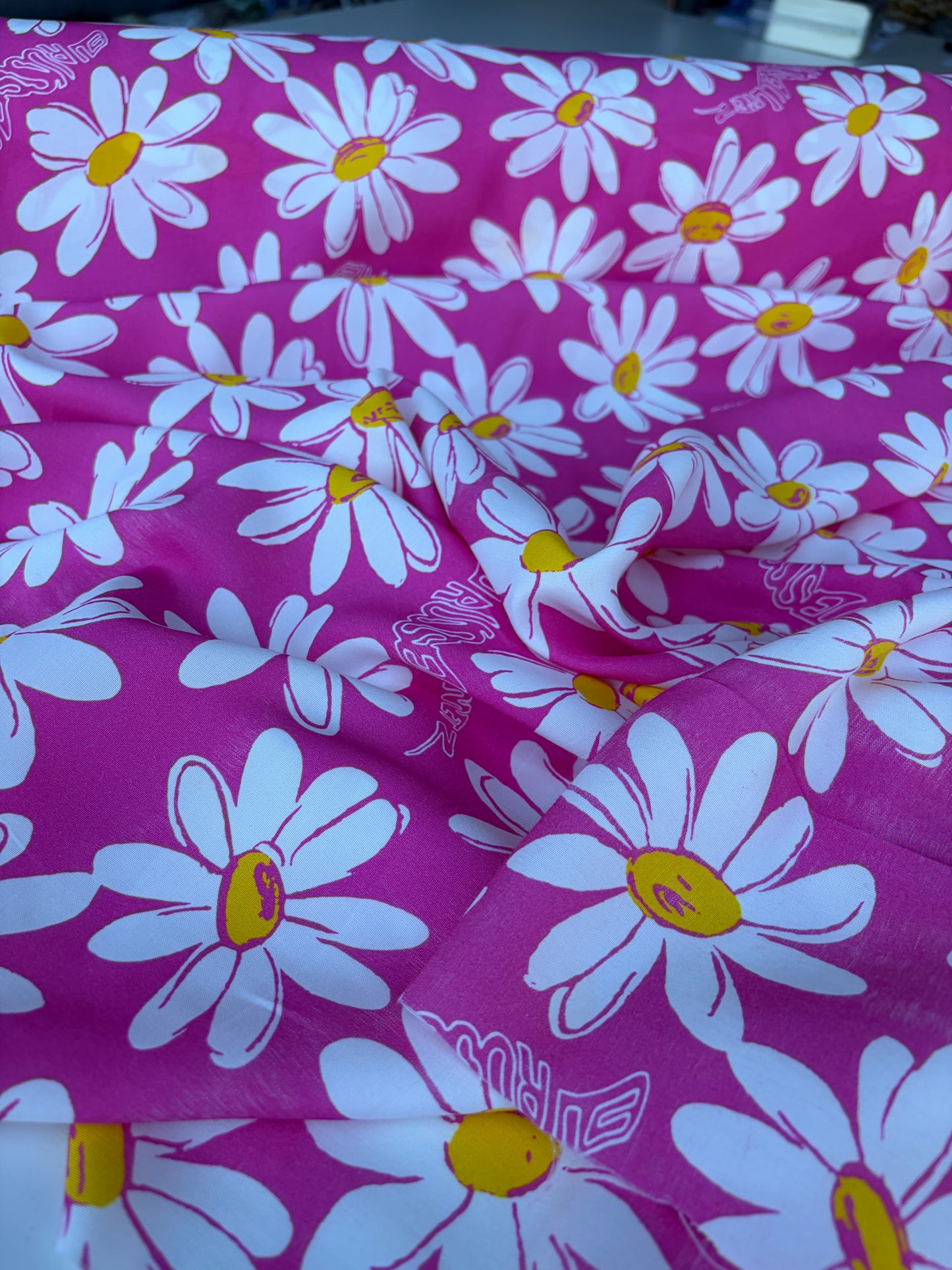 COMO 018 cotton bachette pink marguerites
