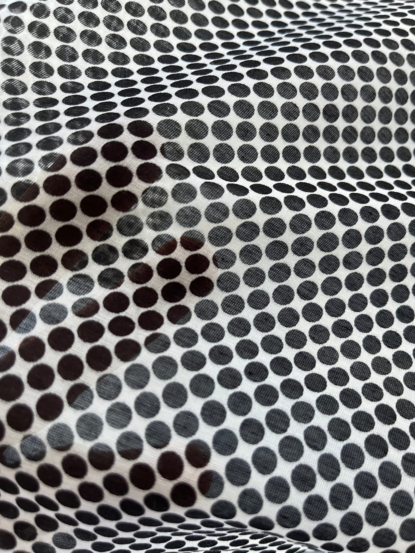 D01 SESANE 001  voile cotton silk with dots