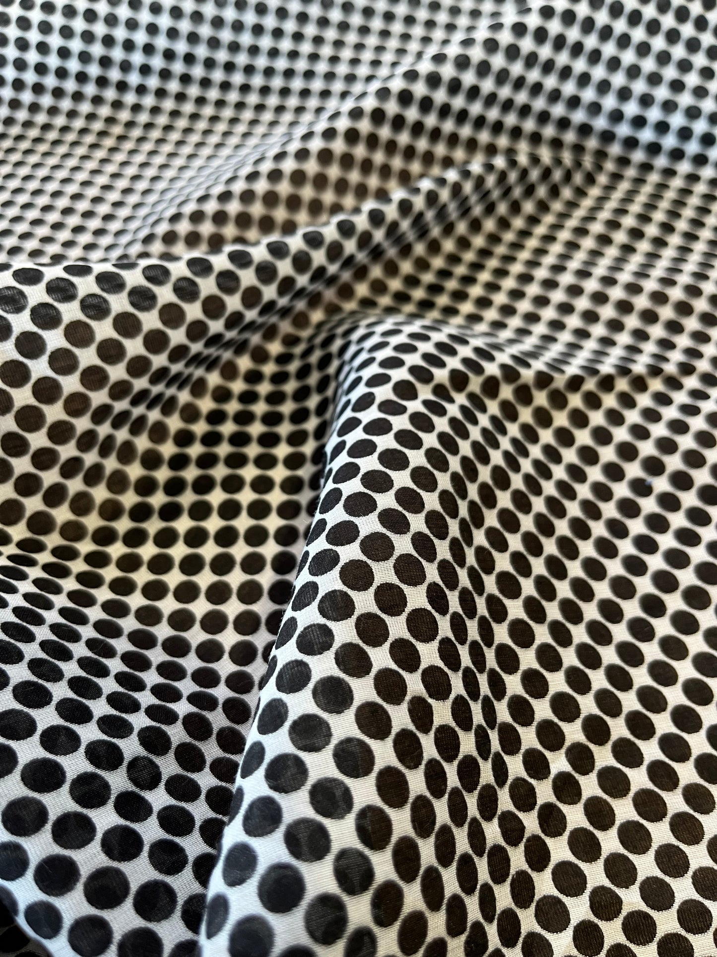 D01 SESANE 001  voile cotton silk with dots