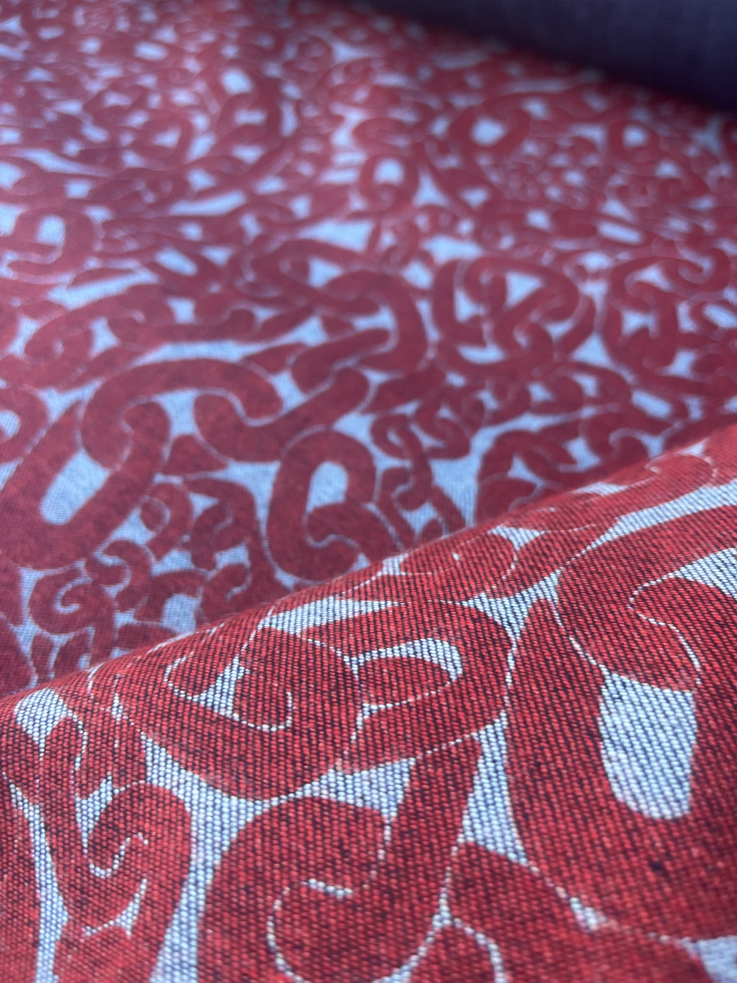 DENIM COLLECTION 003 midweight denim with red print