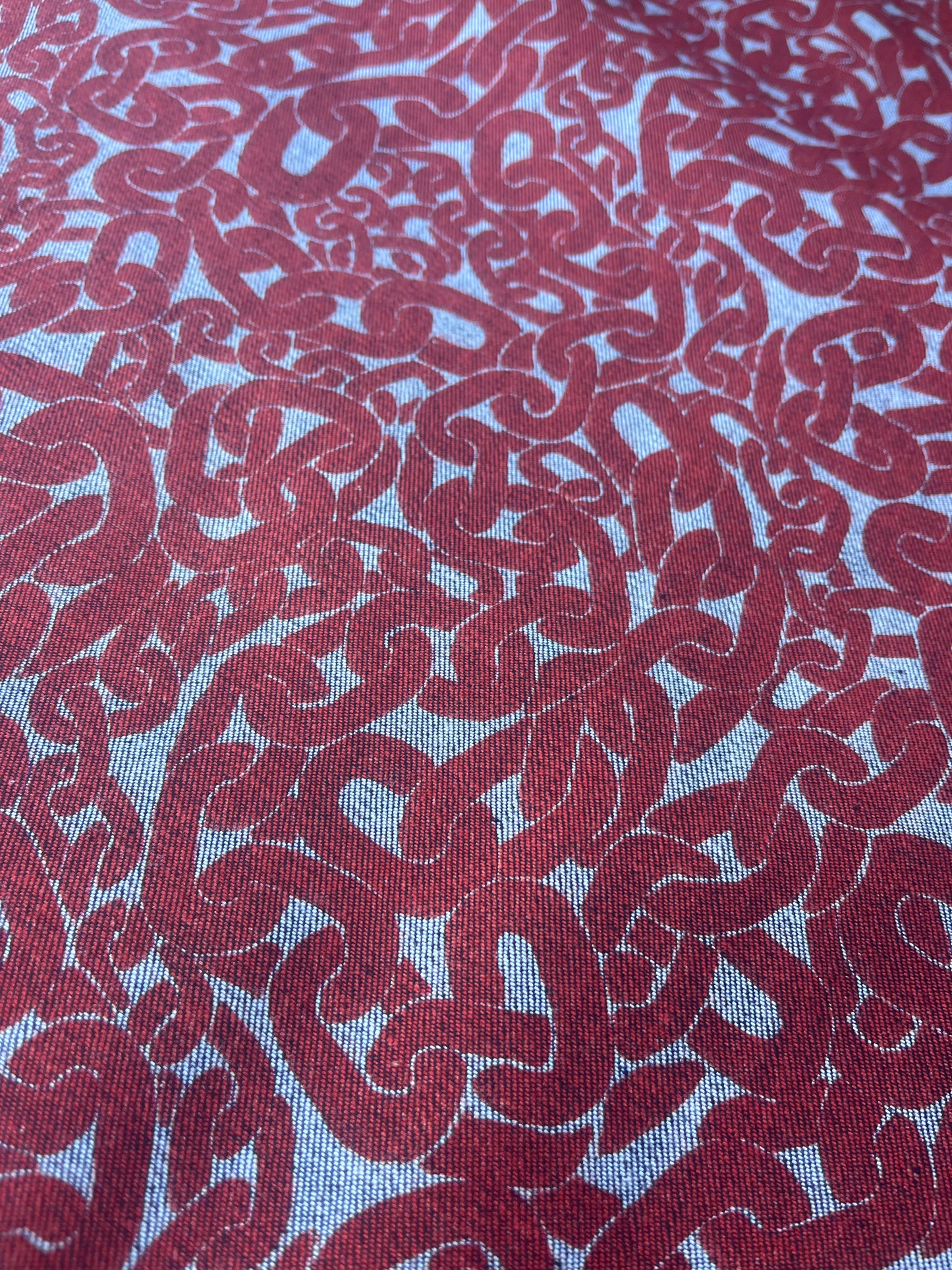 DENIM COLLECTION 003 midweight denim with red print