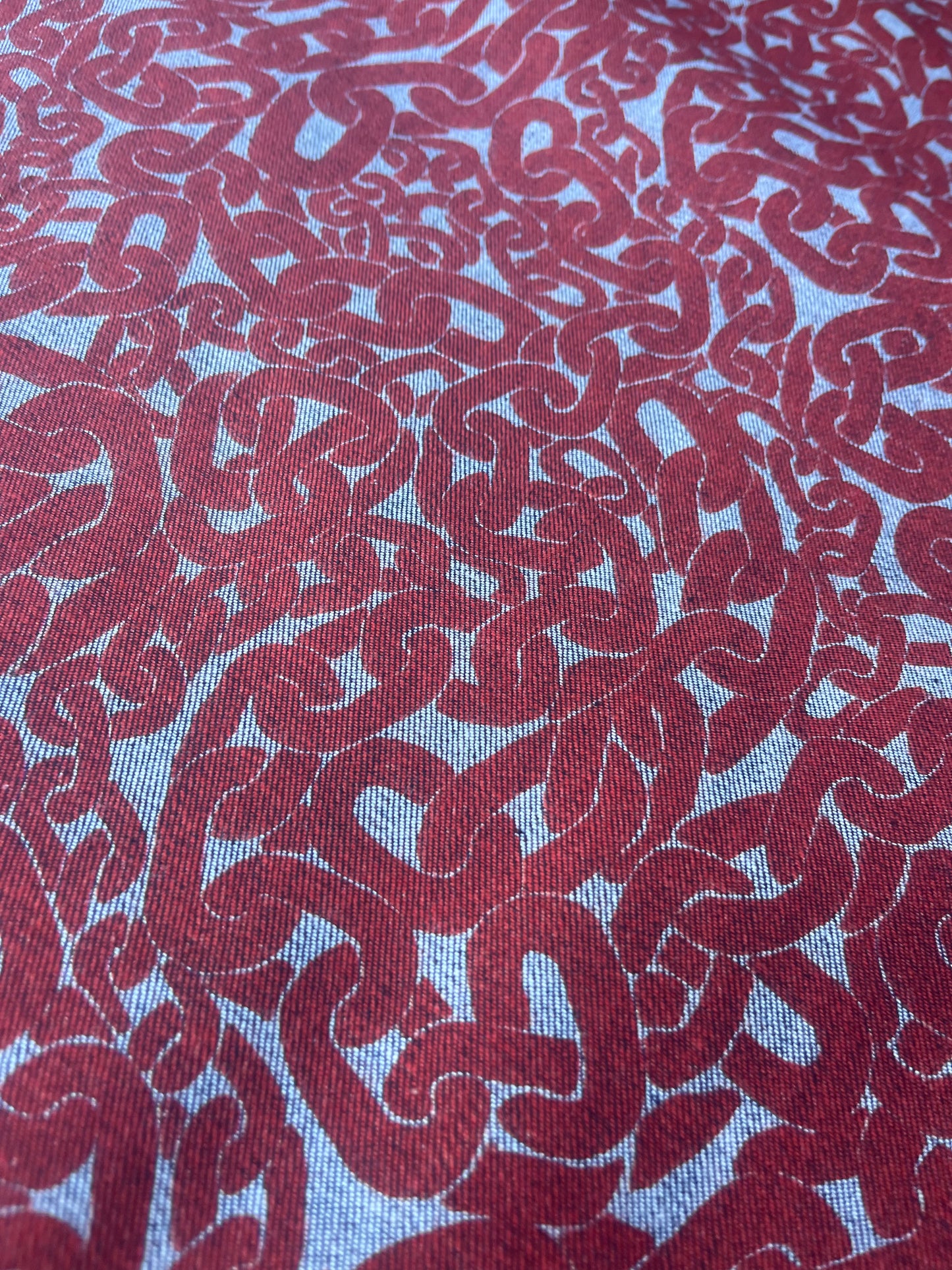 DENIM COLLECTION 003 midweight denim with red print