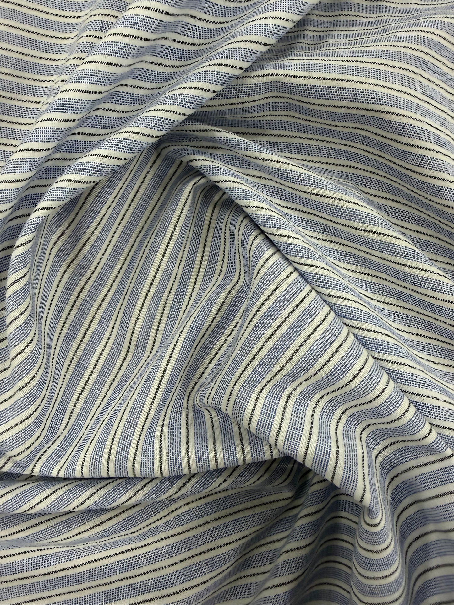 DENIM DISTRICT 029 blue colourwoven shirting stripes