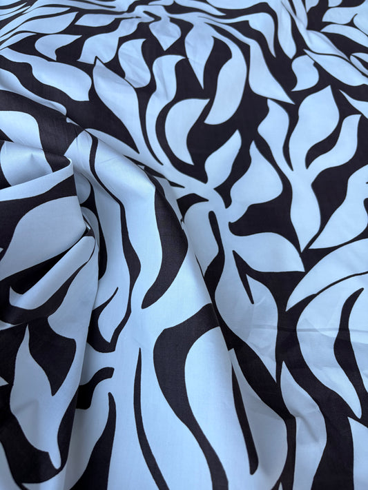 COMO 022 cotton papertouch brown/white print