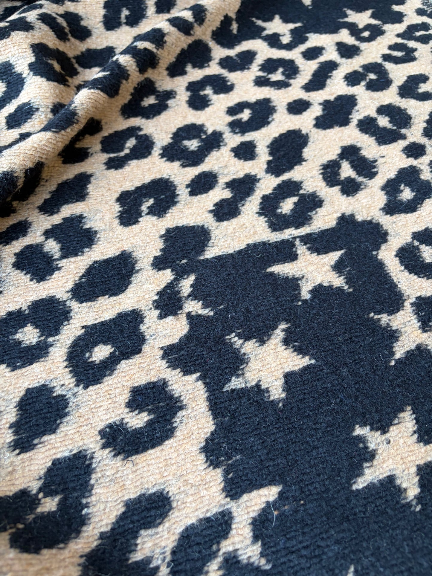 MOE 012 camel/black animalier heavy boiled wool
