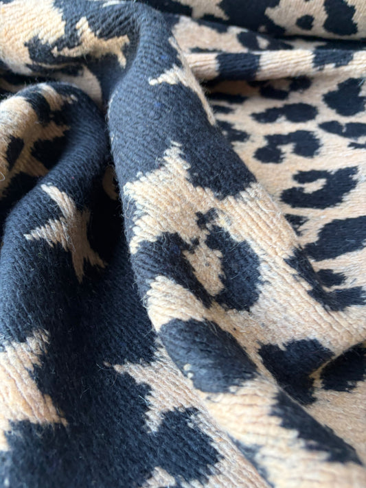 MOE 012 camel/black animalier heavy boiled wool