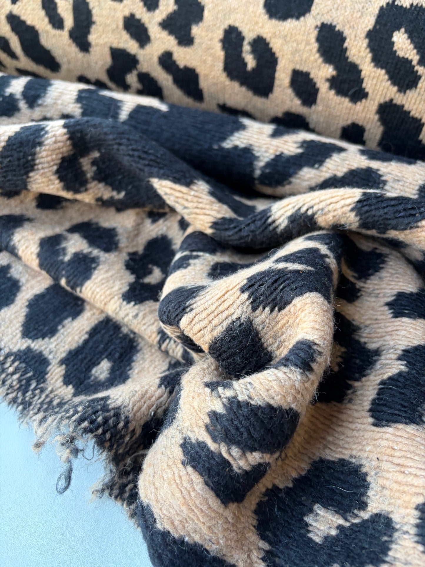 MOE 012 camel/black animalier heavy boiled wool