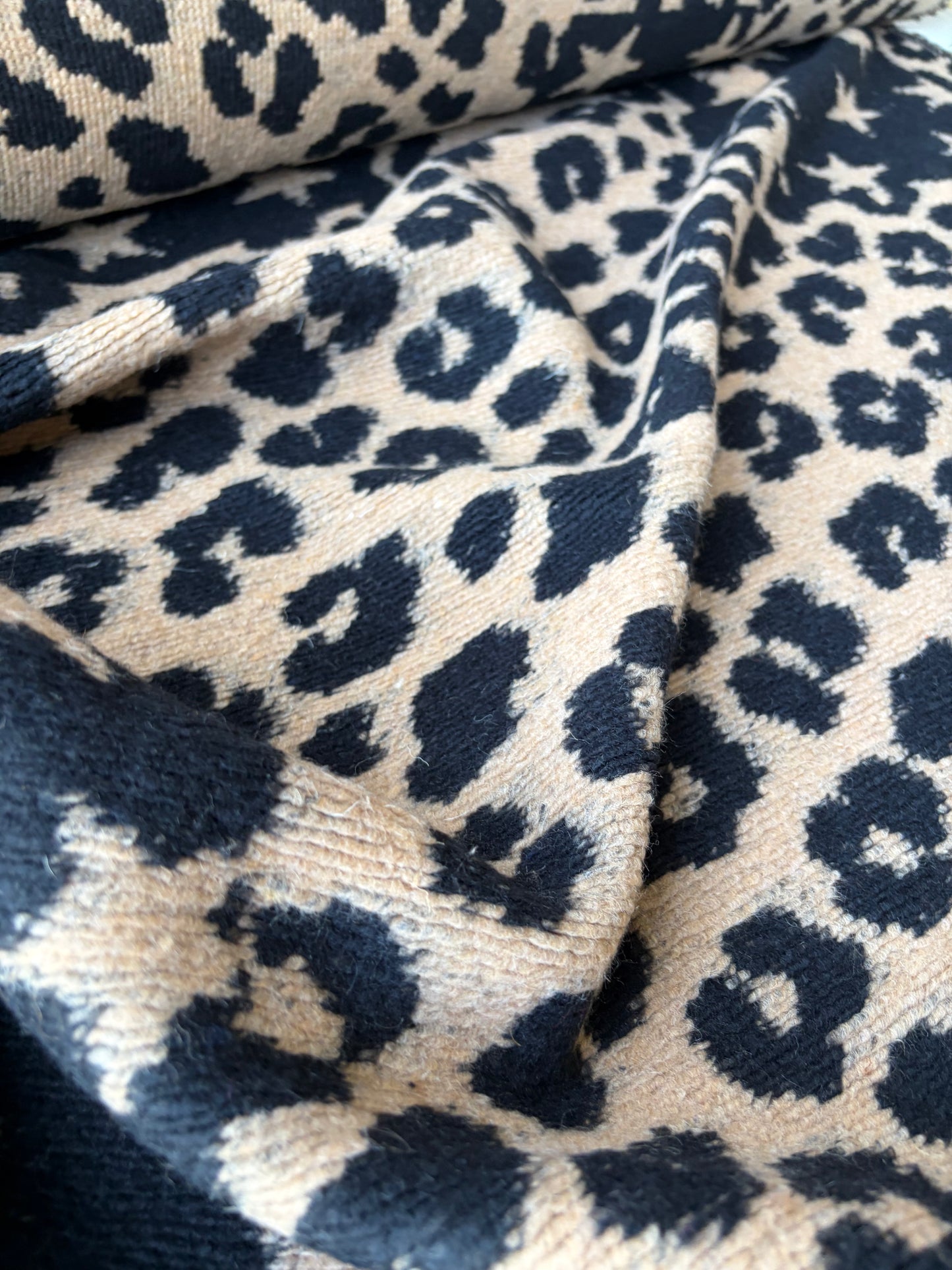 MOE 012 camel/black animalier heavy boiled wool