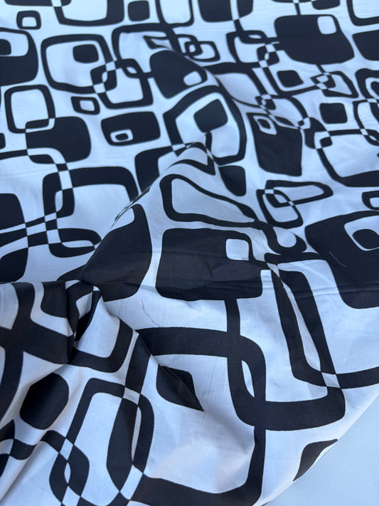 COMO 023 cotton papertouch chocolate/white print