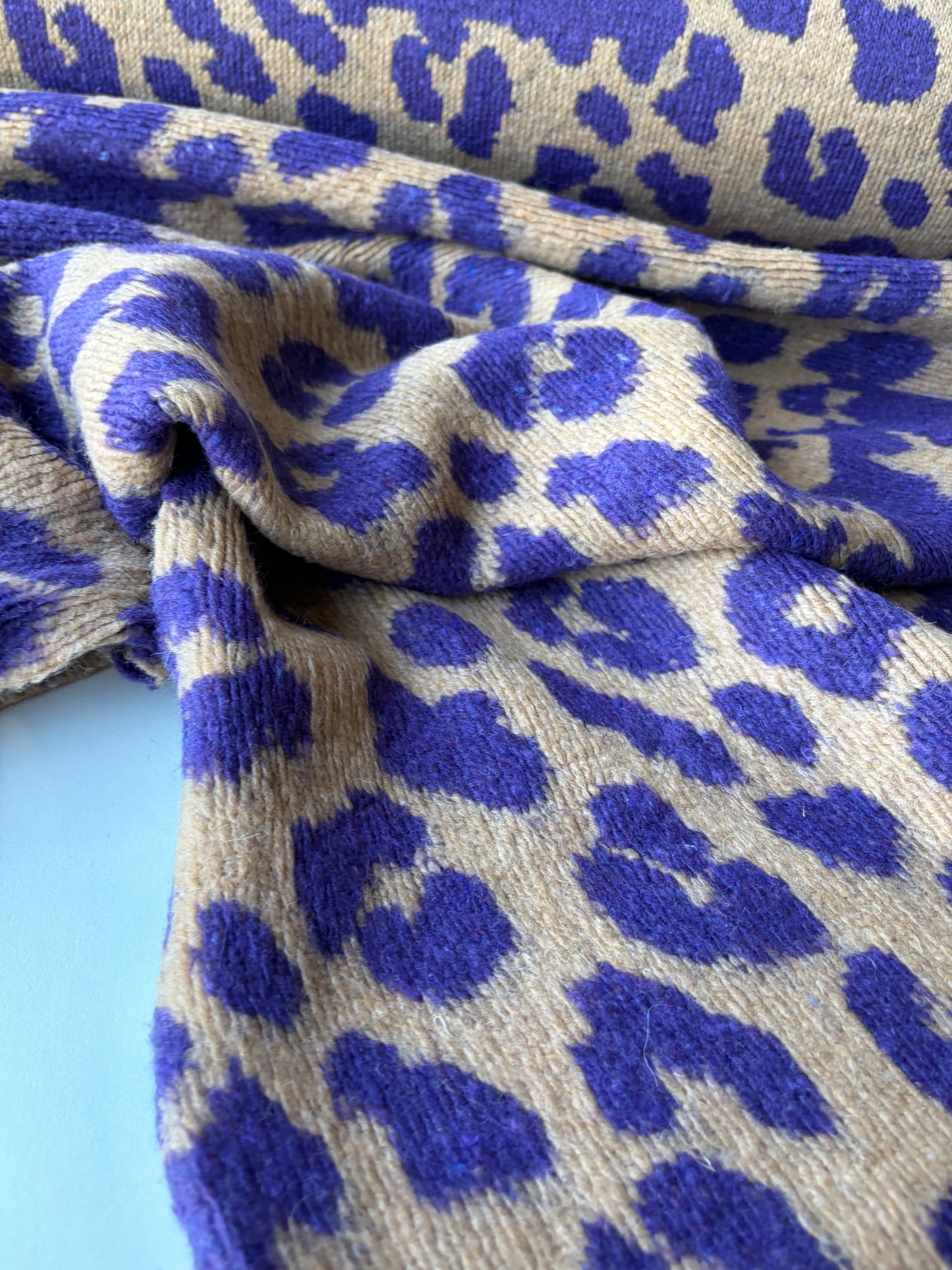 MOE 013 camel/purple animalier heavy boiled wool
