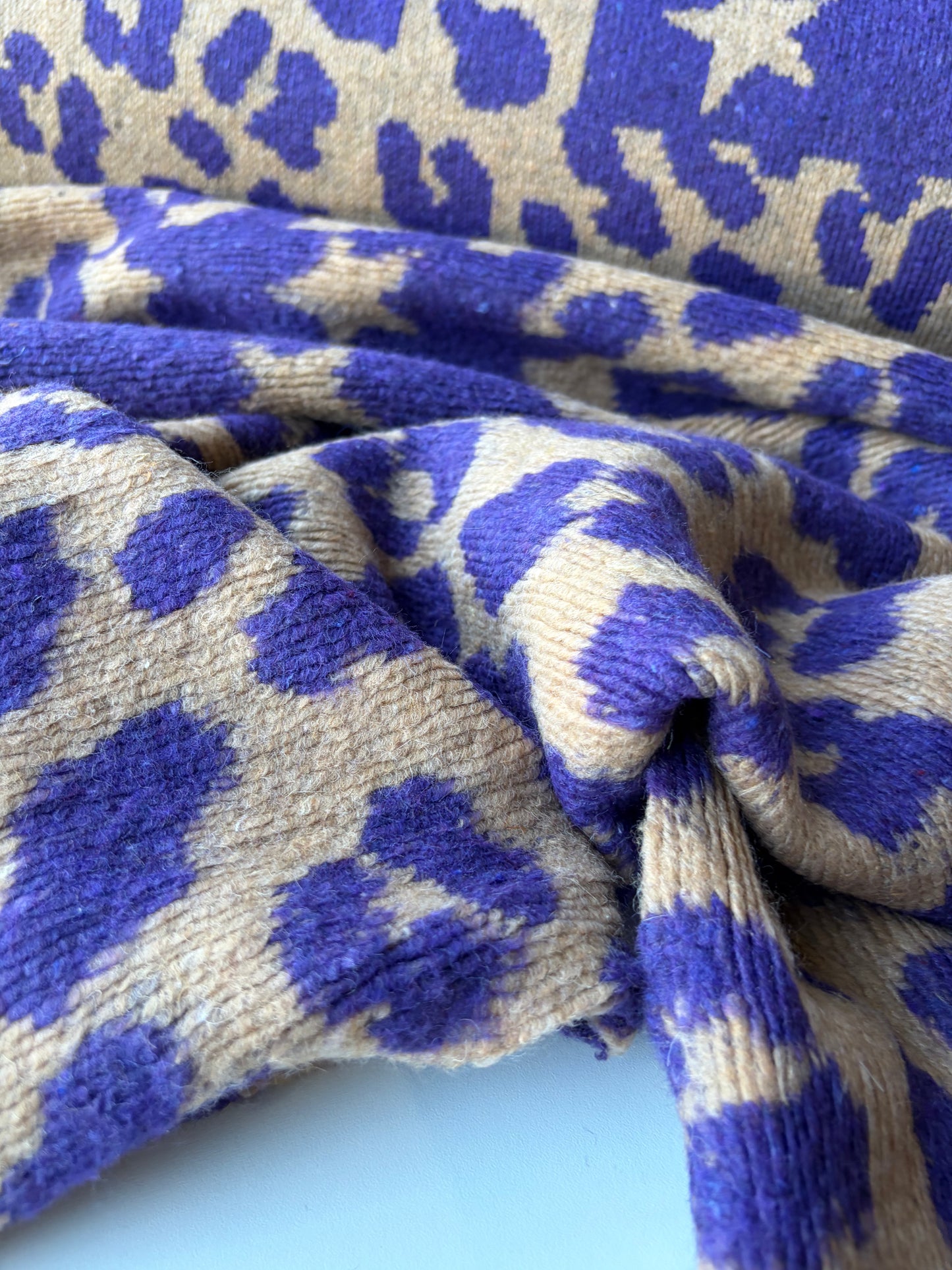 MOE 013 camel/purple animalier heavy boiled wool
