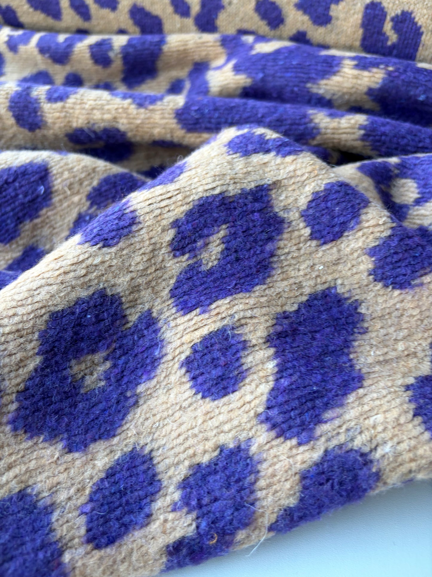 MOE 013 camel/purple animalier heavy boiled wool