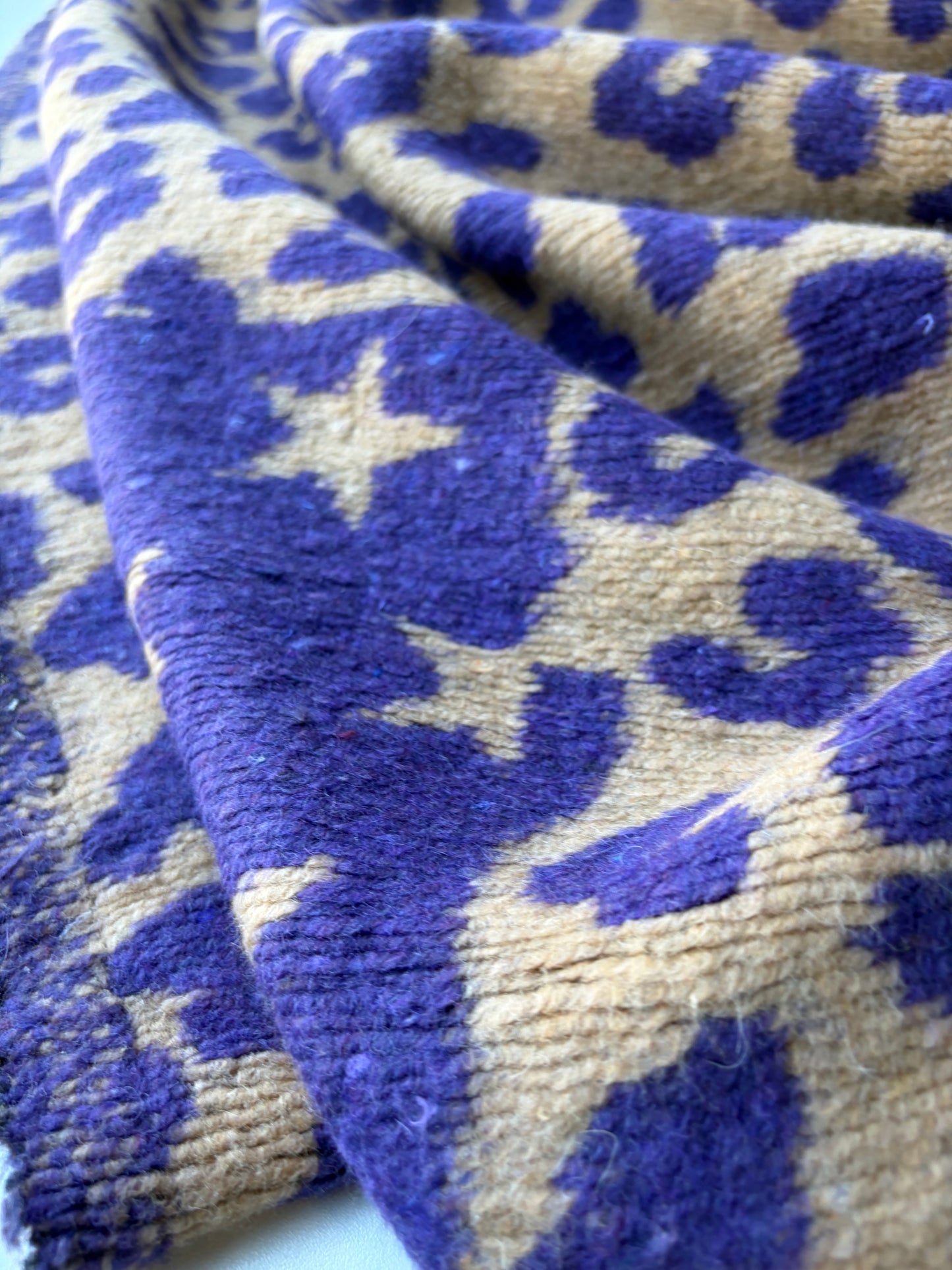 MOE 013 camel/purple animalier heavy boiled wool