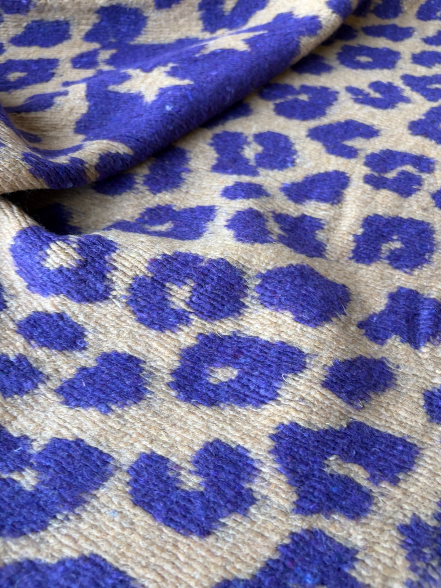 MOE 013 camel/purple animalier heavy boiled wool