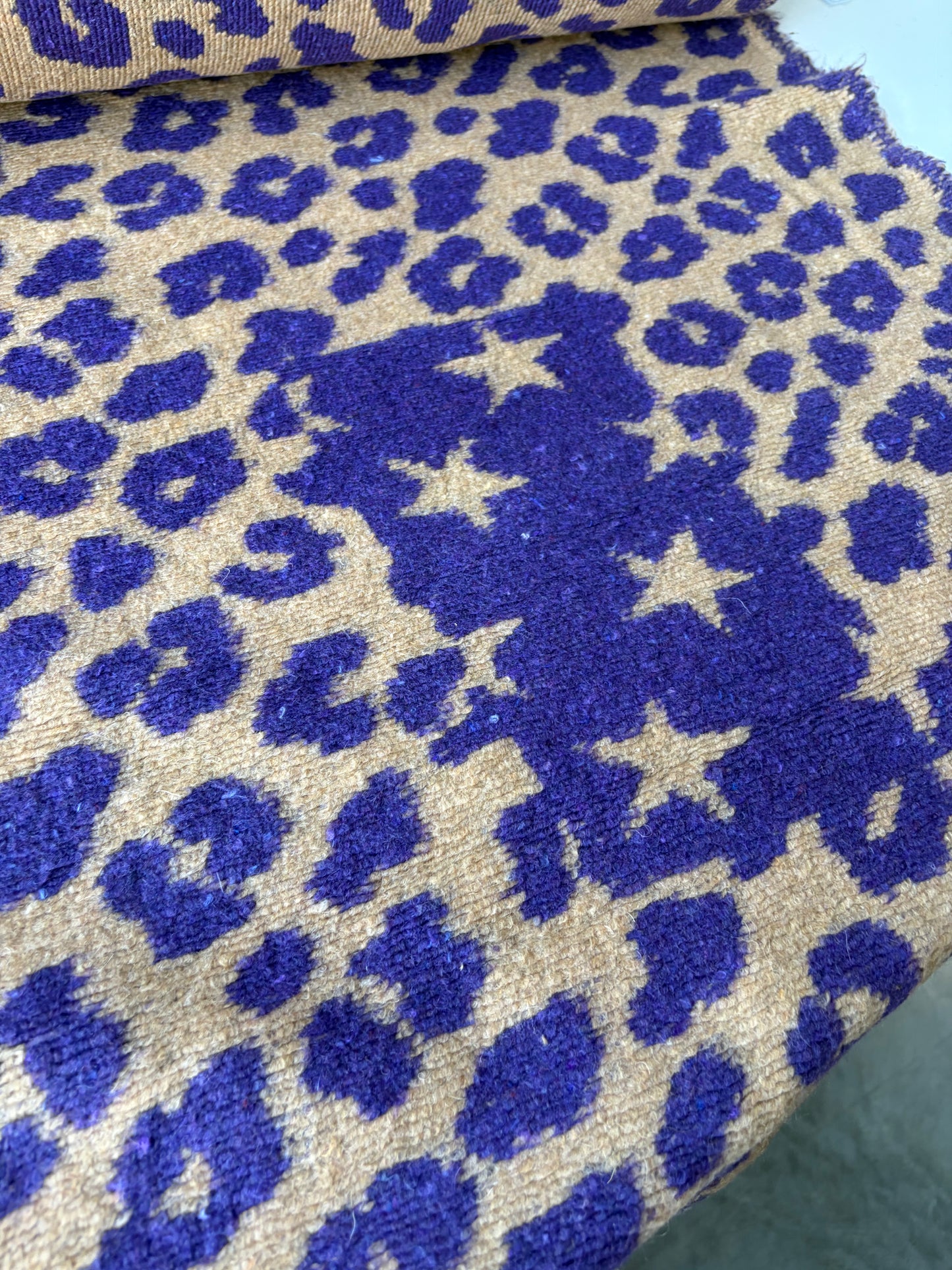 MOE 013 camel/purple animalier heavy boiled wool